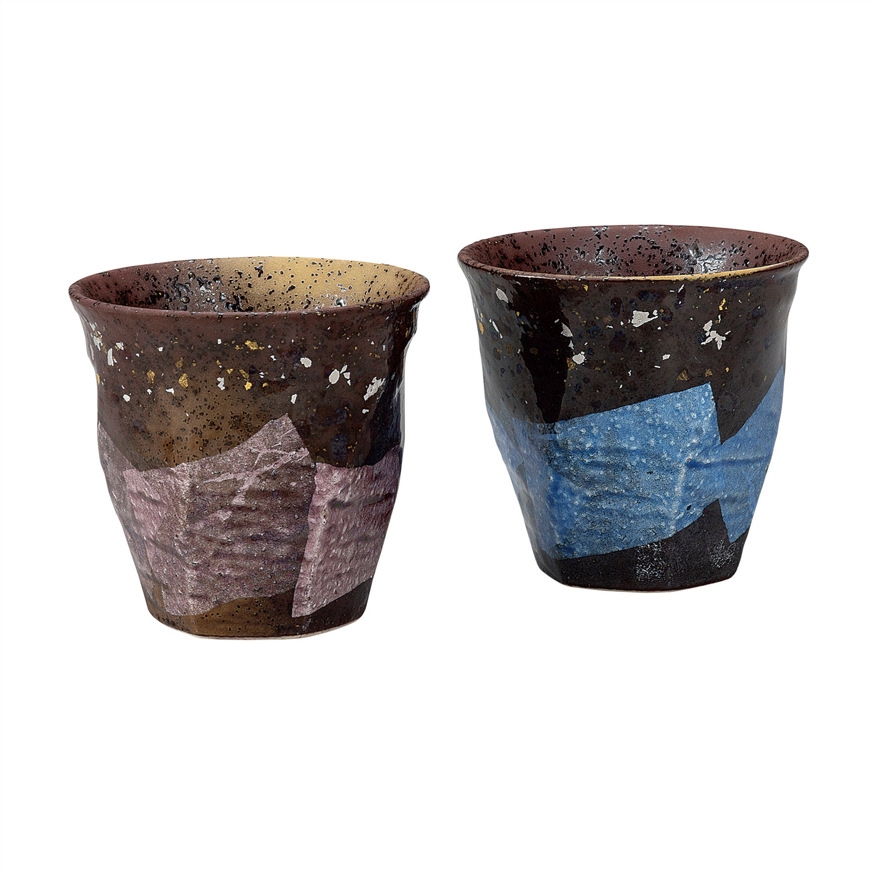 ペア焼酎カップ・銀彩金銀ちらし