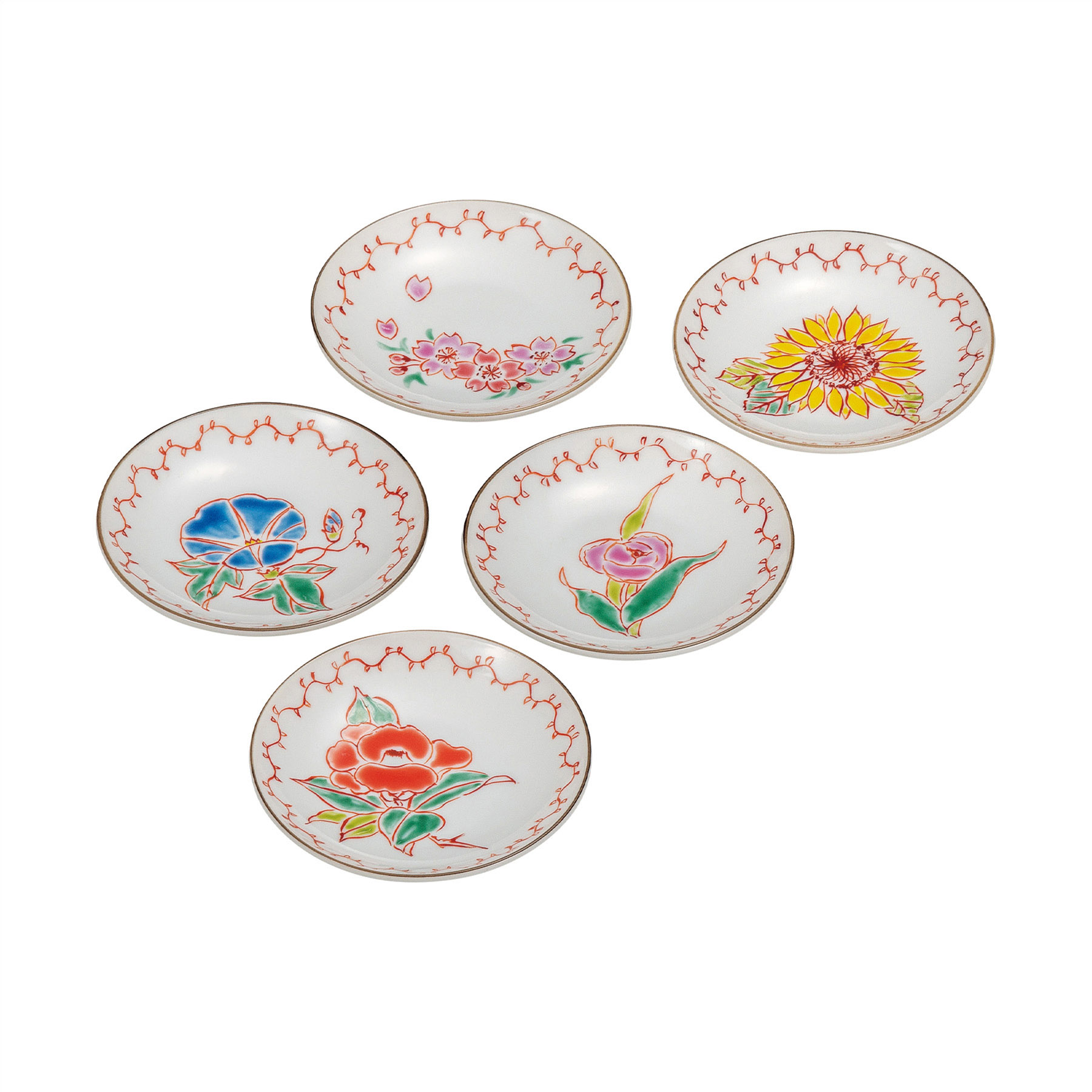 3.2号皿揃・草花絵変り