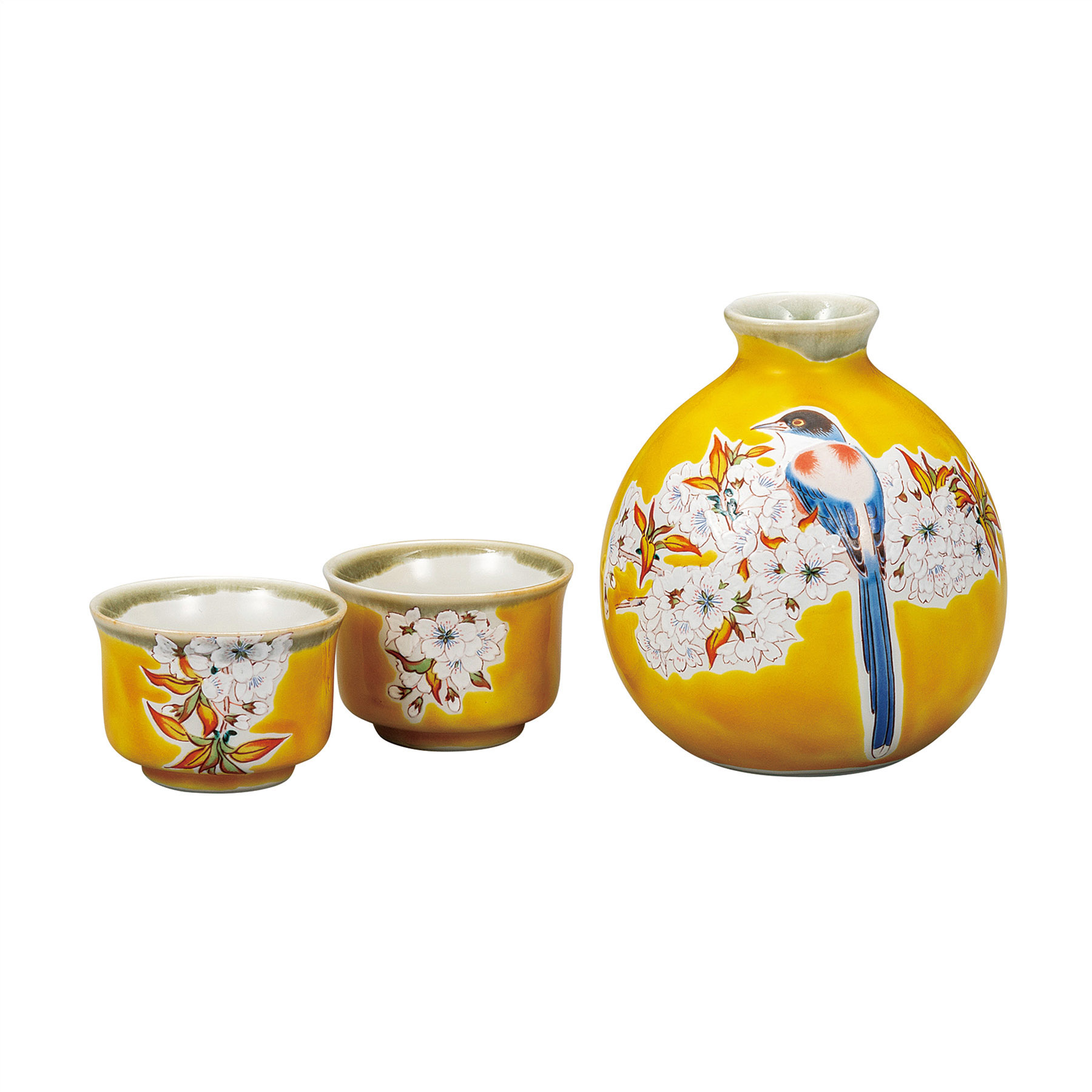 晩酌揃・吉田屋山桜に鳥