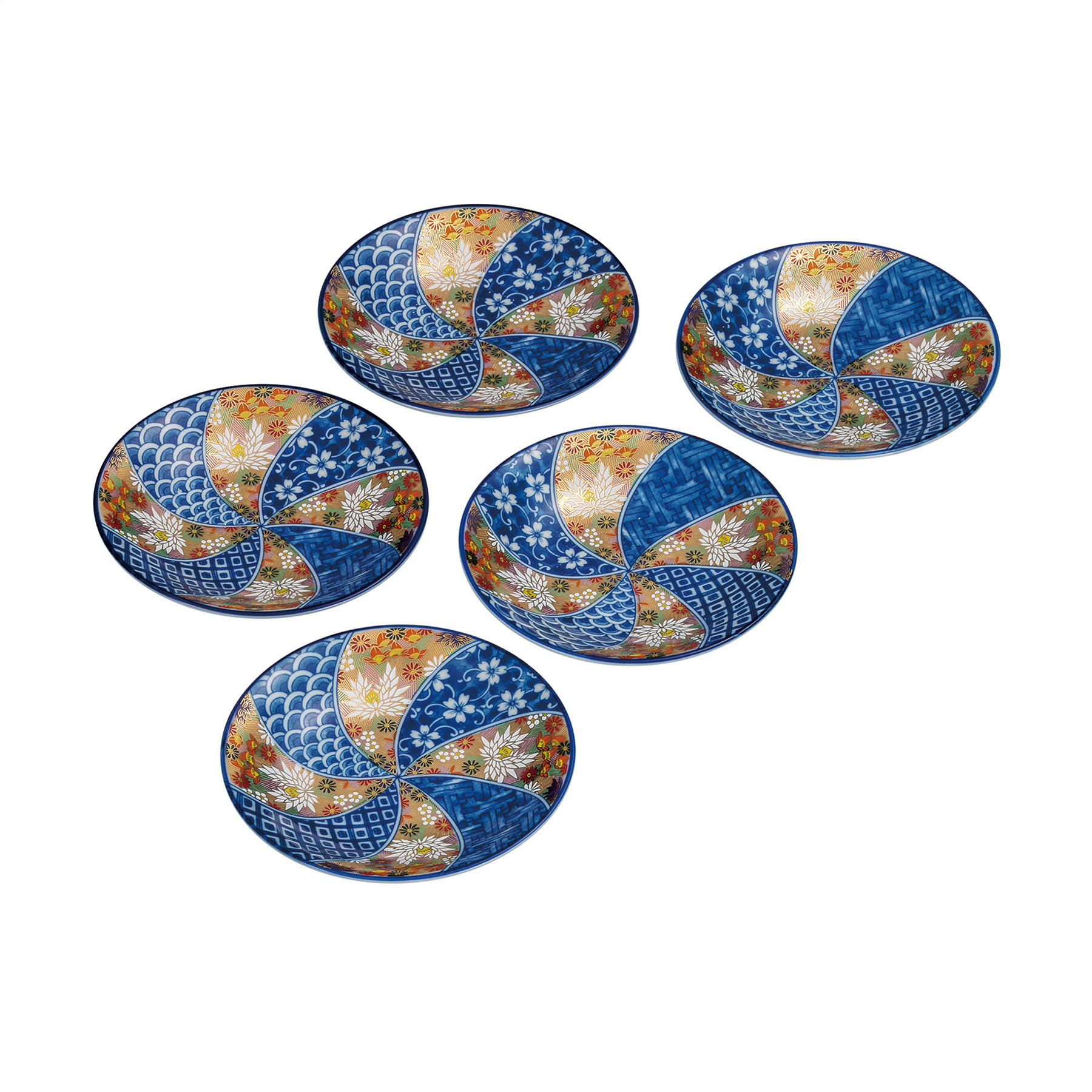 5.5号皿揃・金花詰