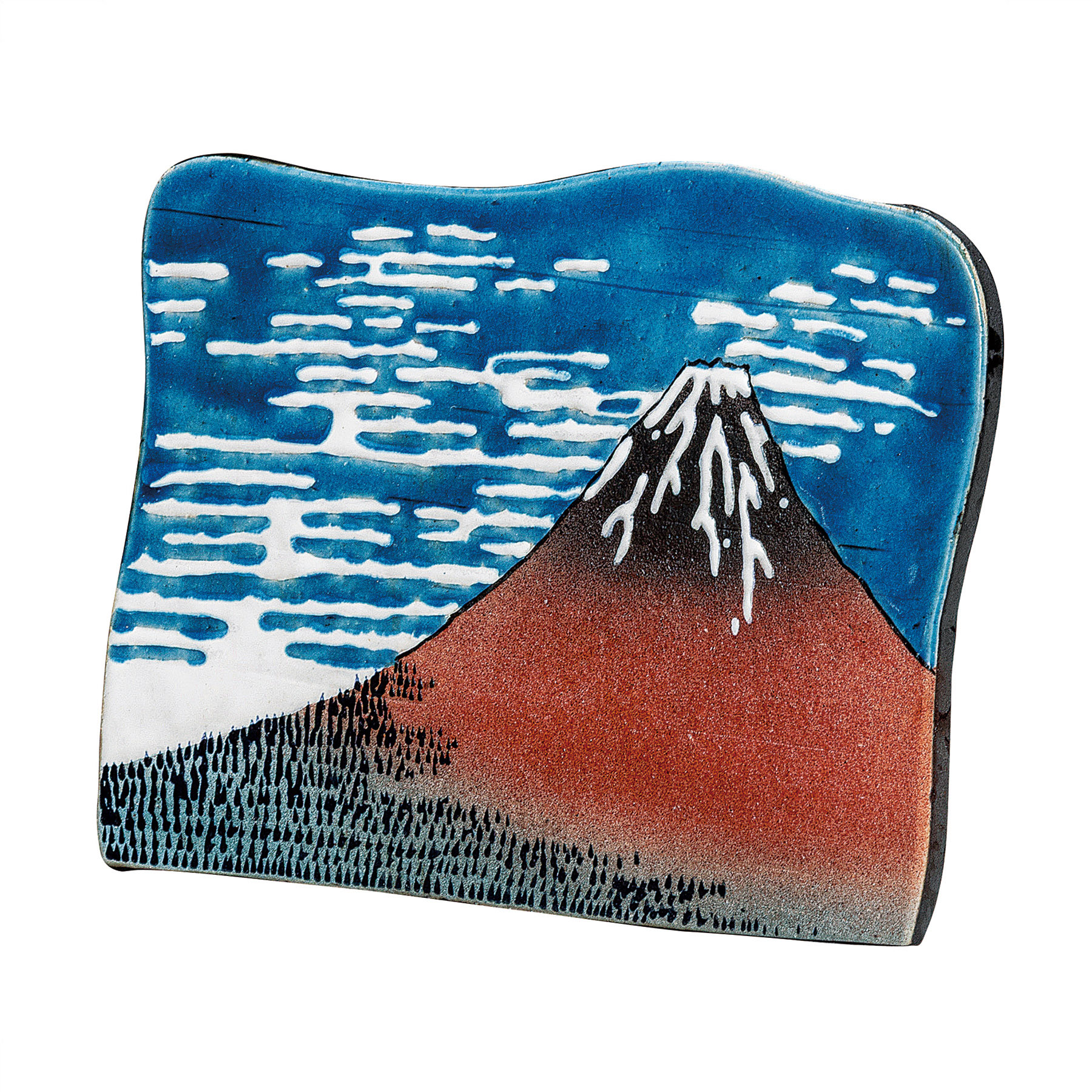 4号衝立一輪生・北斎　凱風快晴