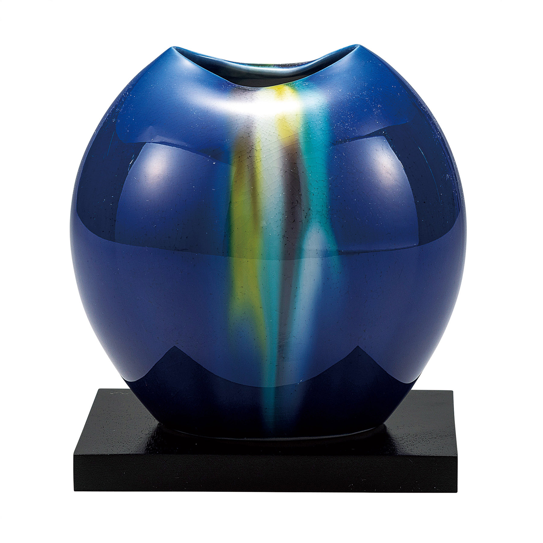 4号一輪生・釉彩虹河（台付）