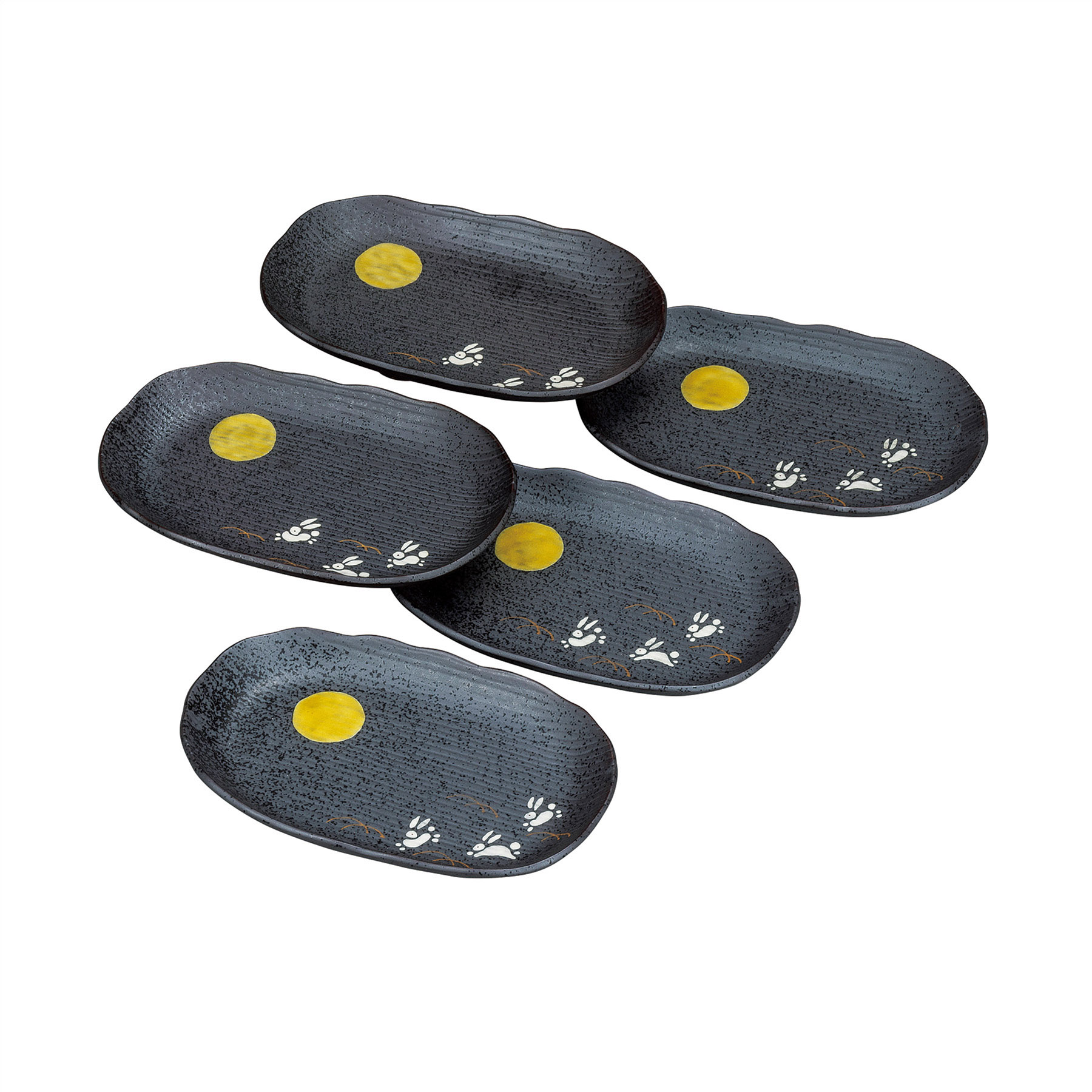 6.5号皿揃・月うさぎ