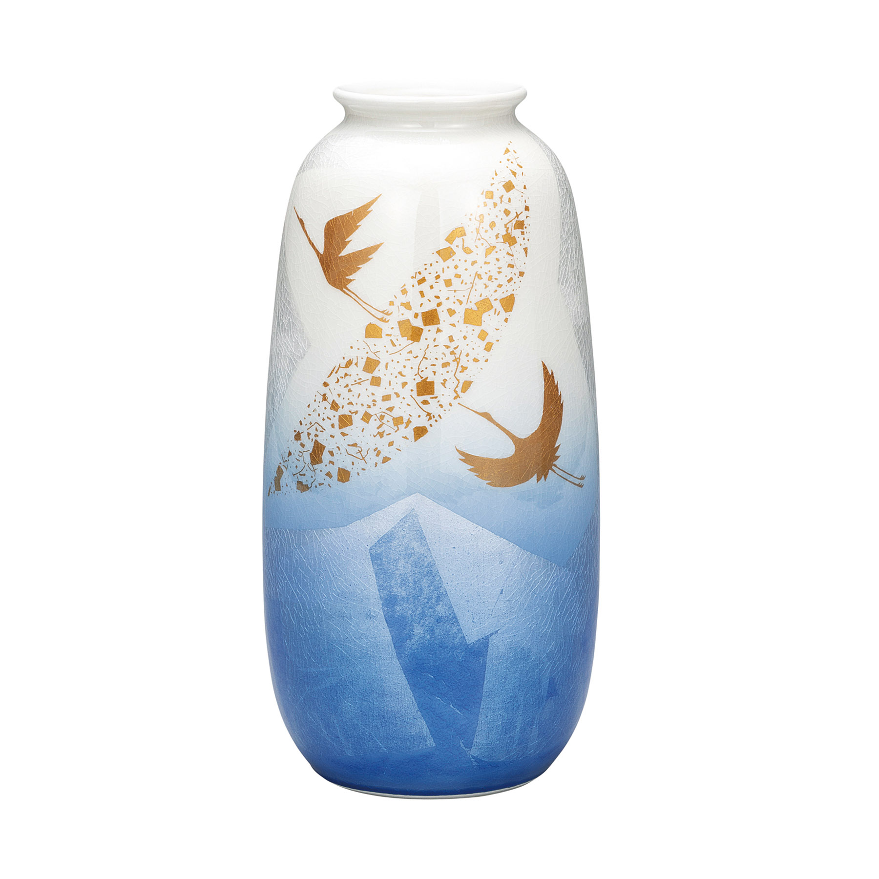 8.5号花瓶・銀彩鶴紋