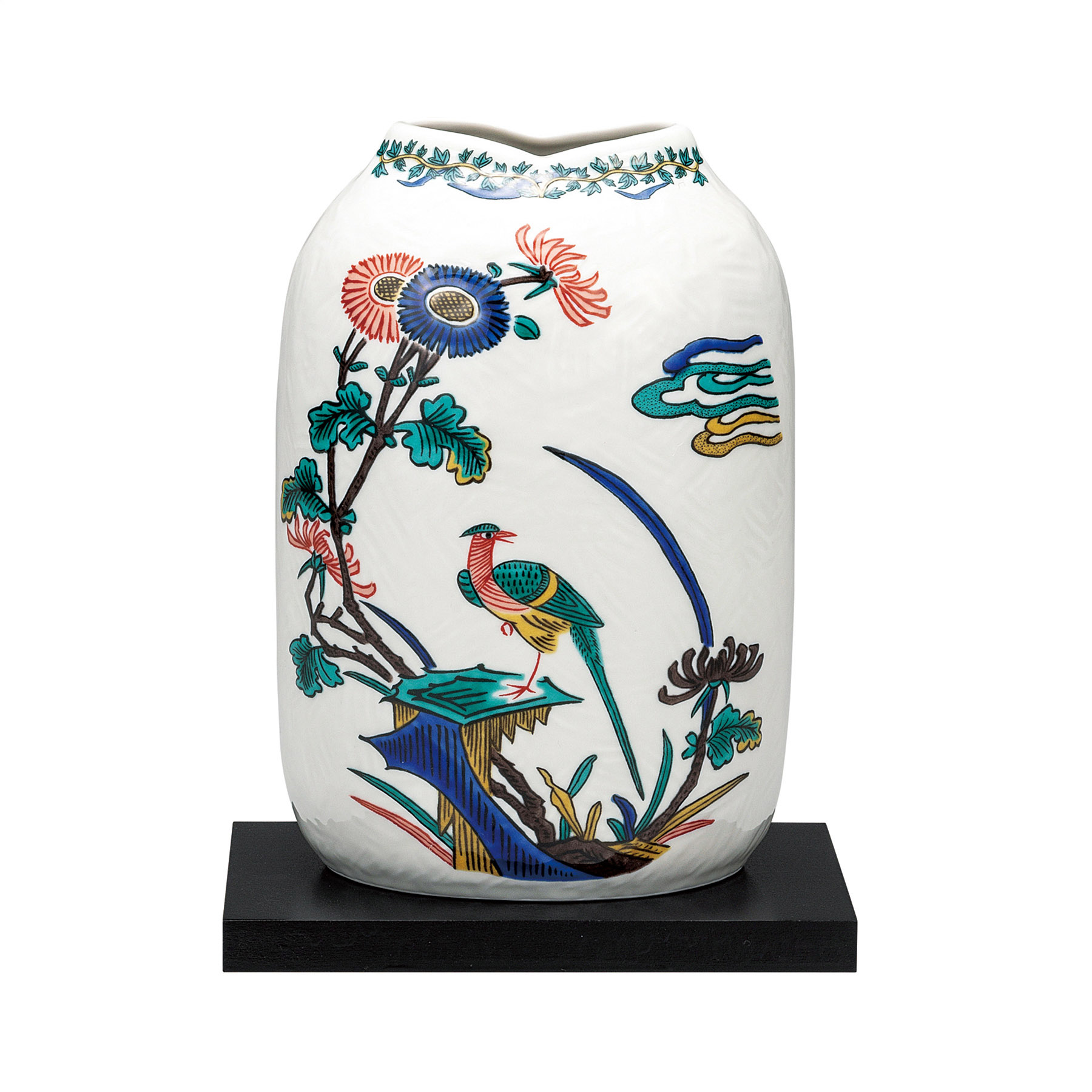 7号花瓶・古九谷花鳥（台付）