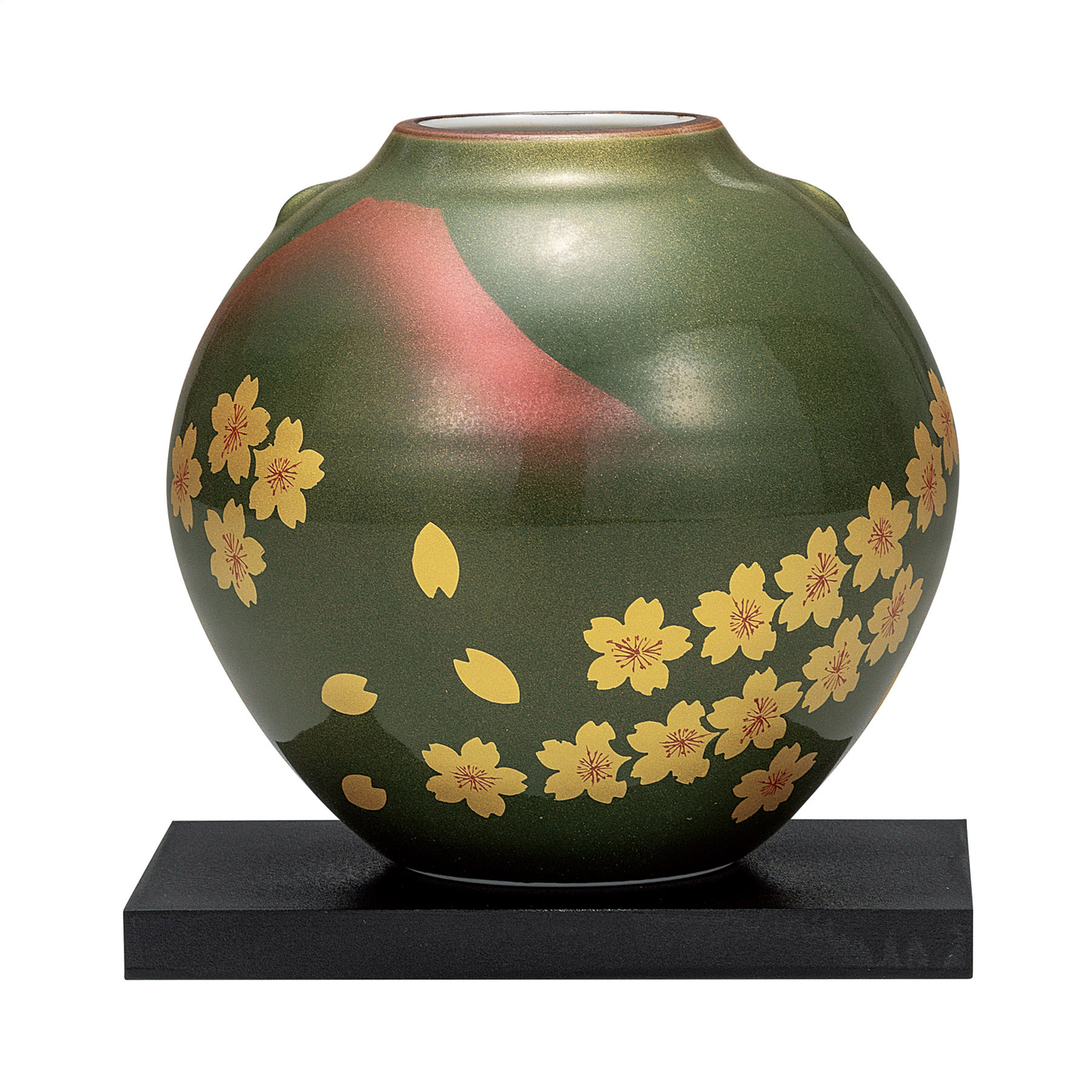 5.5号花瓶・赤富士桜（台付）