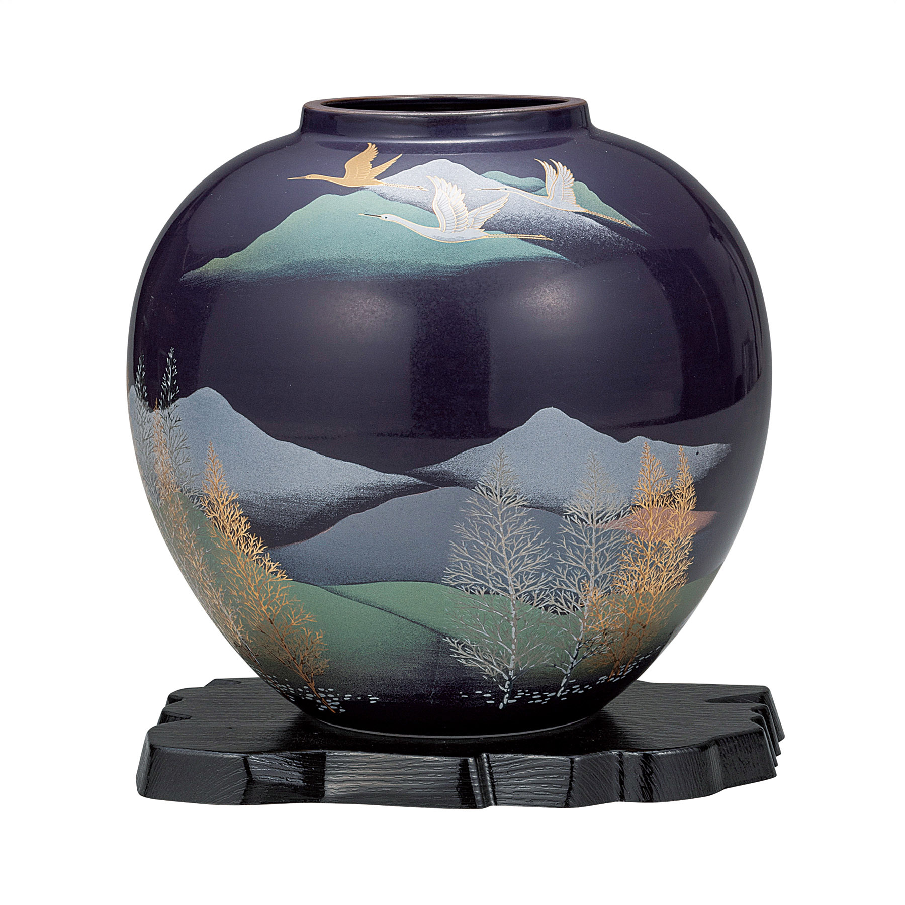 7号花瓶・鶴木立連山（台付）