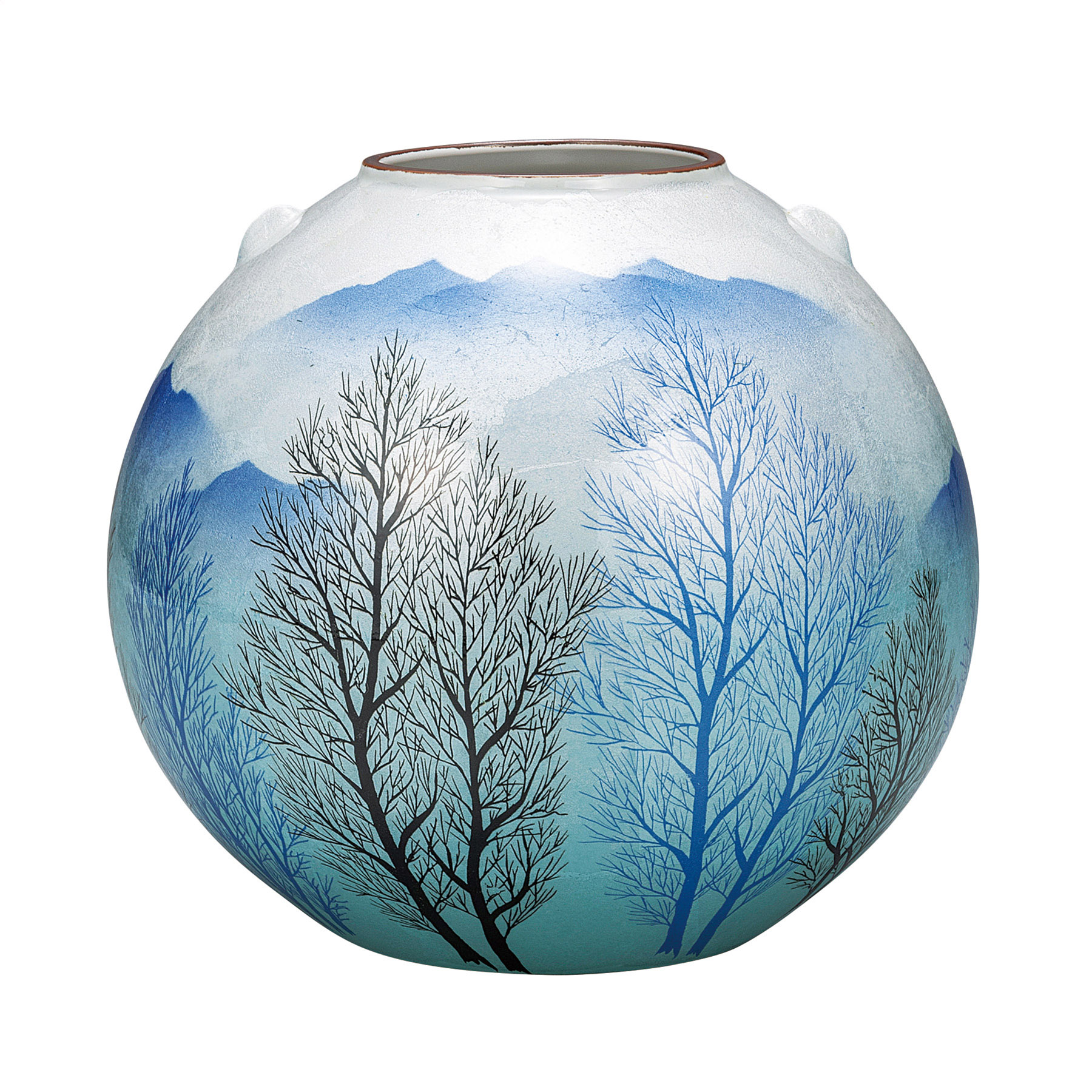8号花瓶・銀彩木立