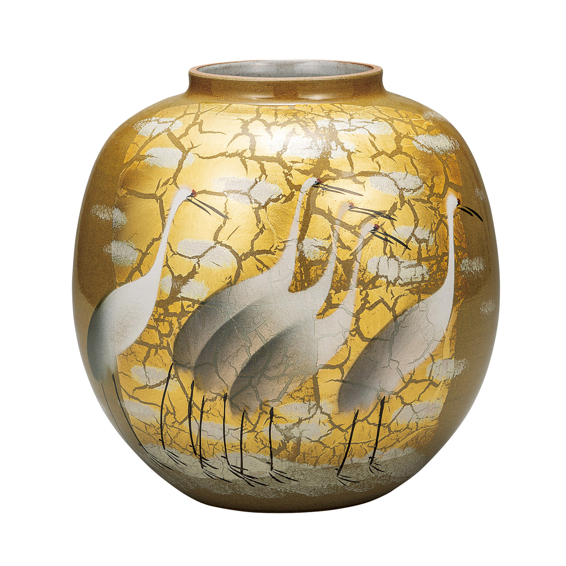 8号花瓶・金箔鶴