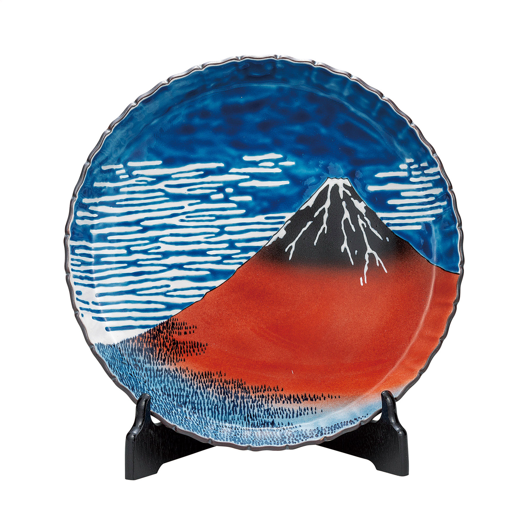10号飾皿・北斎 凱風快晴（皿立付）