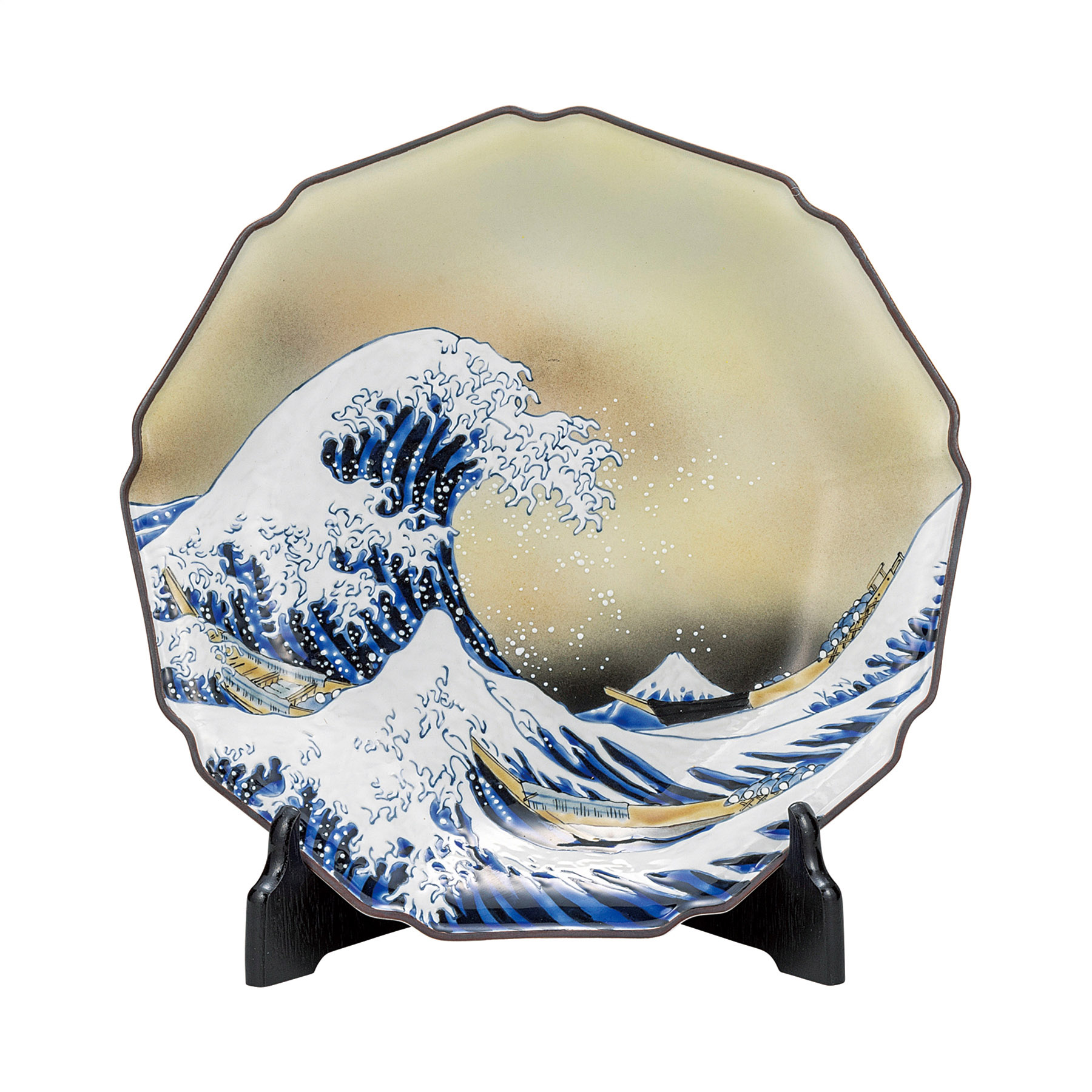 10号飾皿・北斎 神奈川沖浪裏（皿立付）