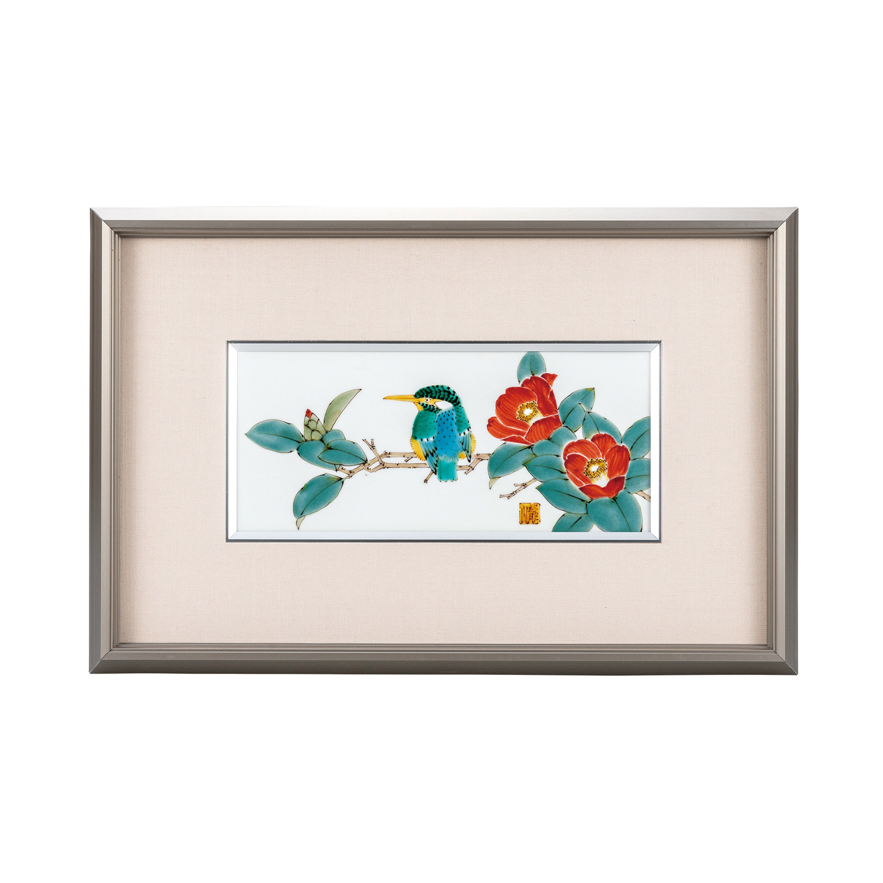 陶額・椿に翡翠