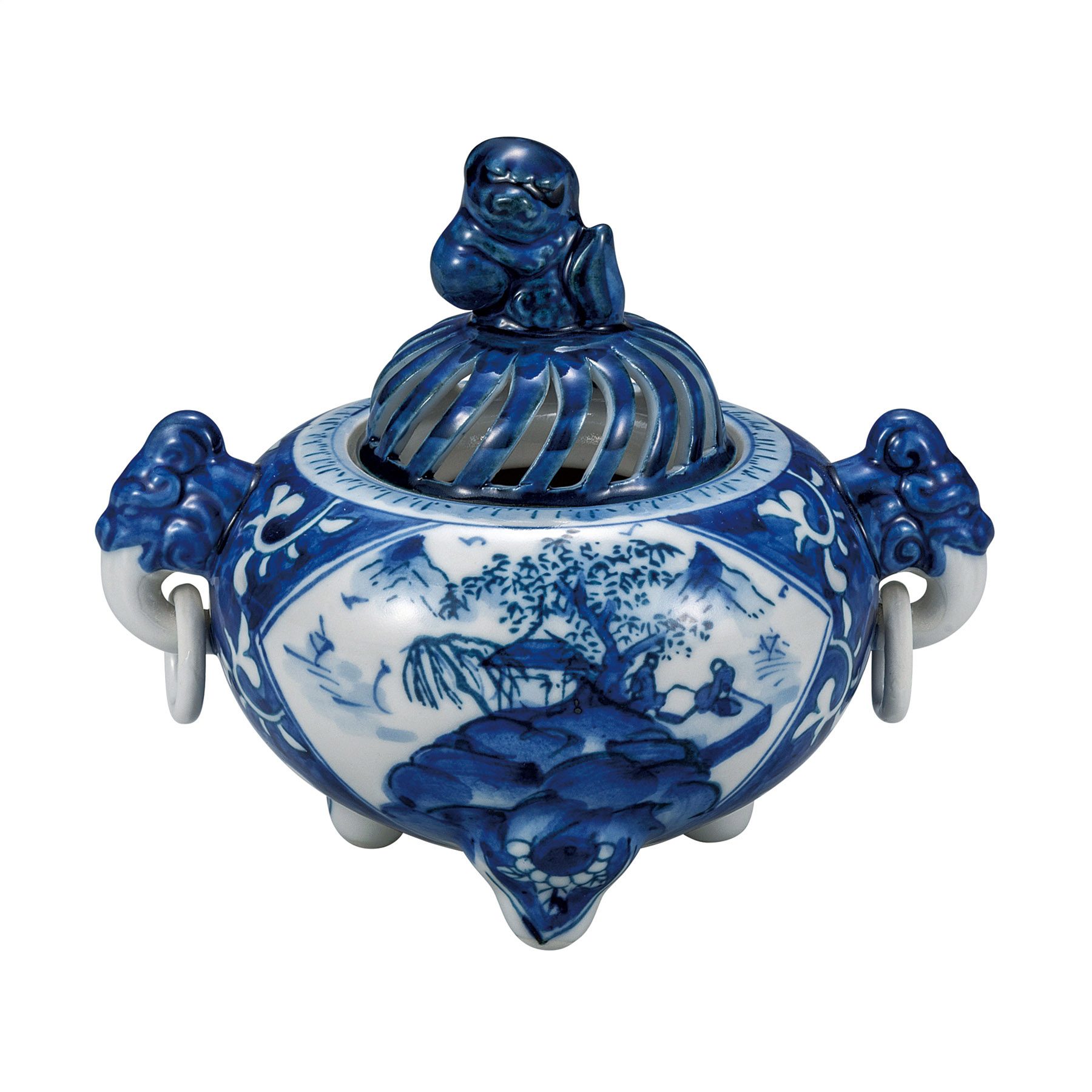 4.5号香炉・染付山水