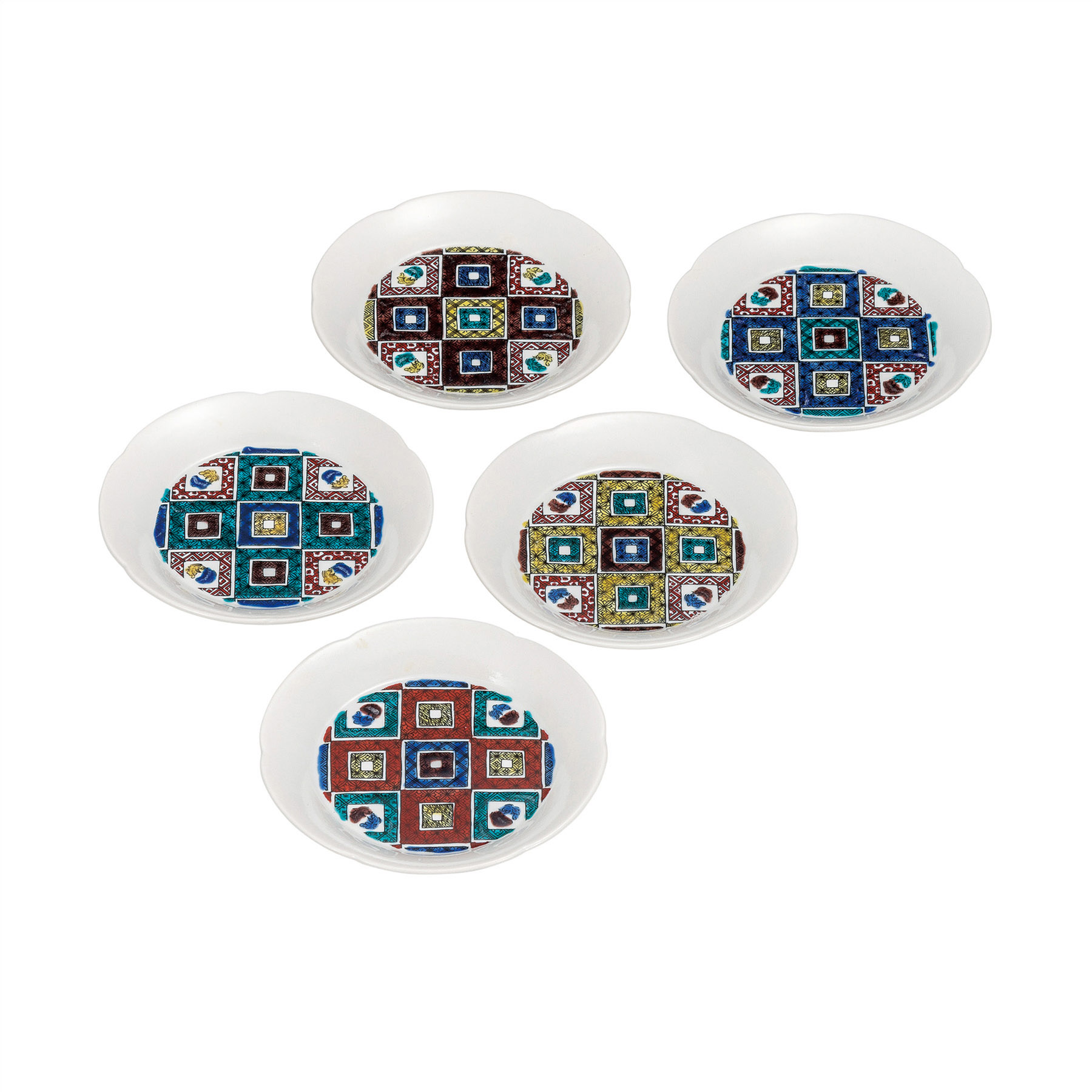 4.2号皿揃・古九谷石畳文