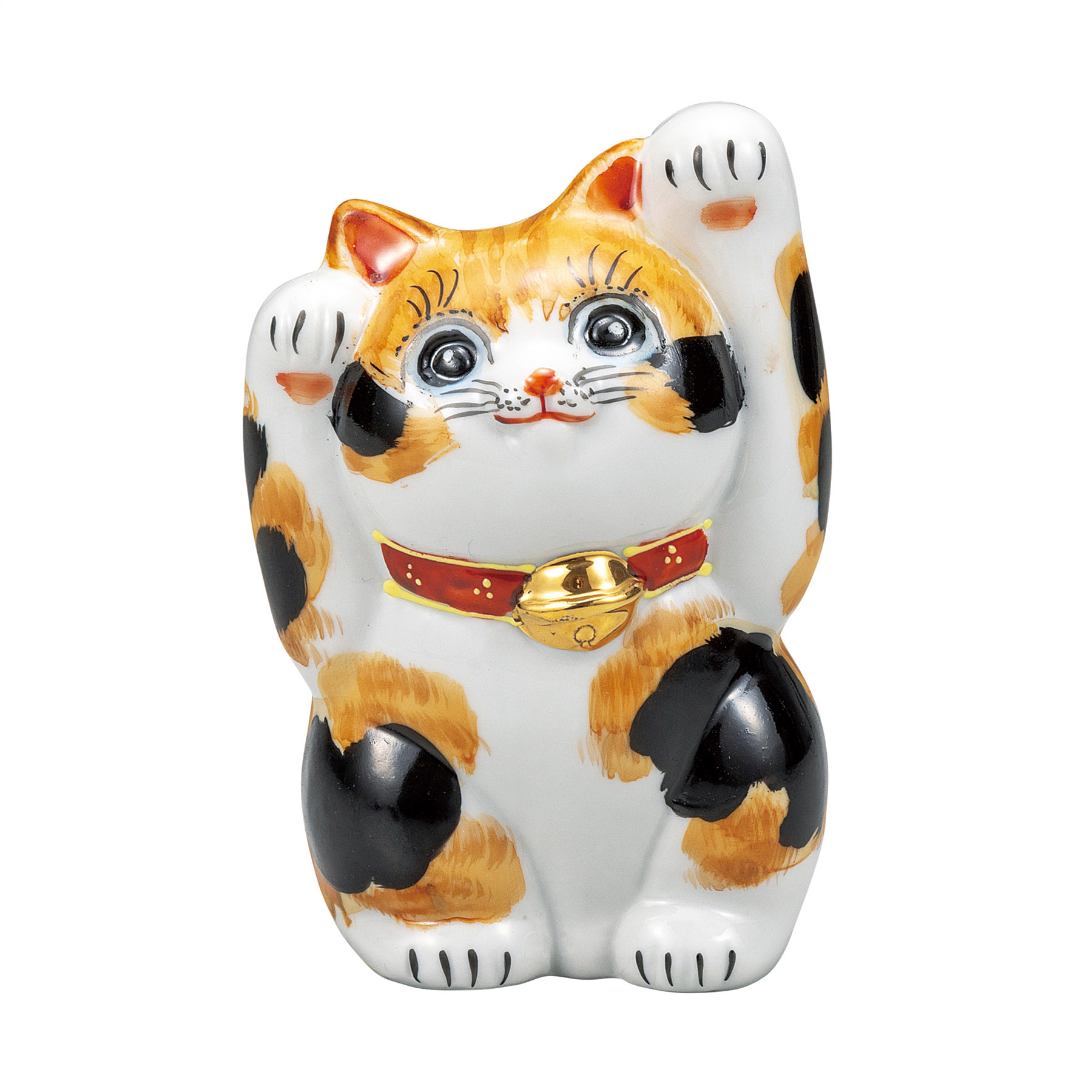 4号両手上げ招き猫・毛長三毛