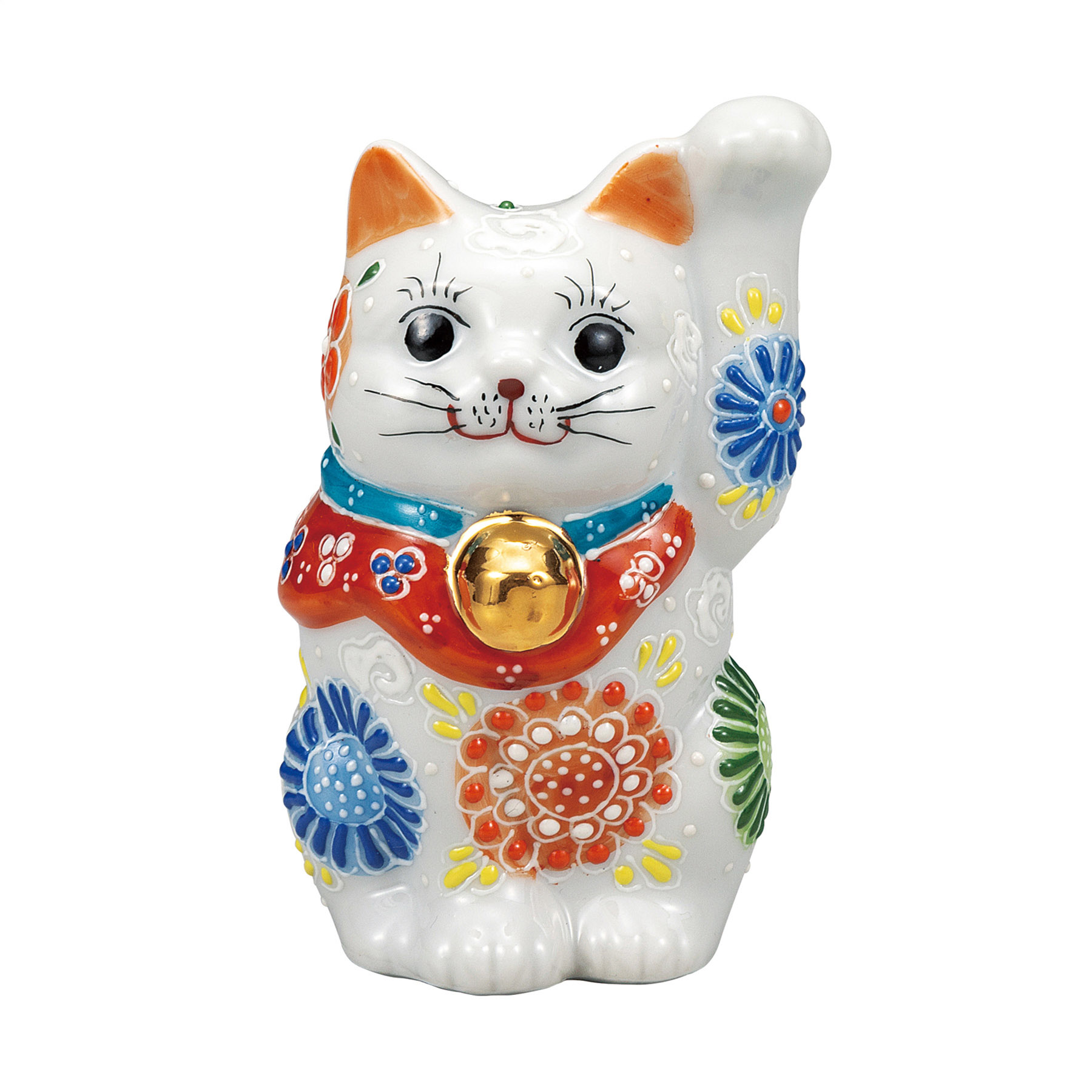 3.3号招き猫・白盛花