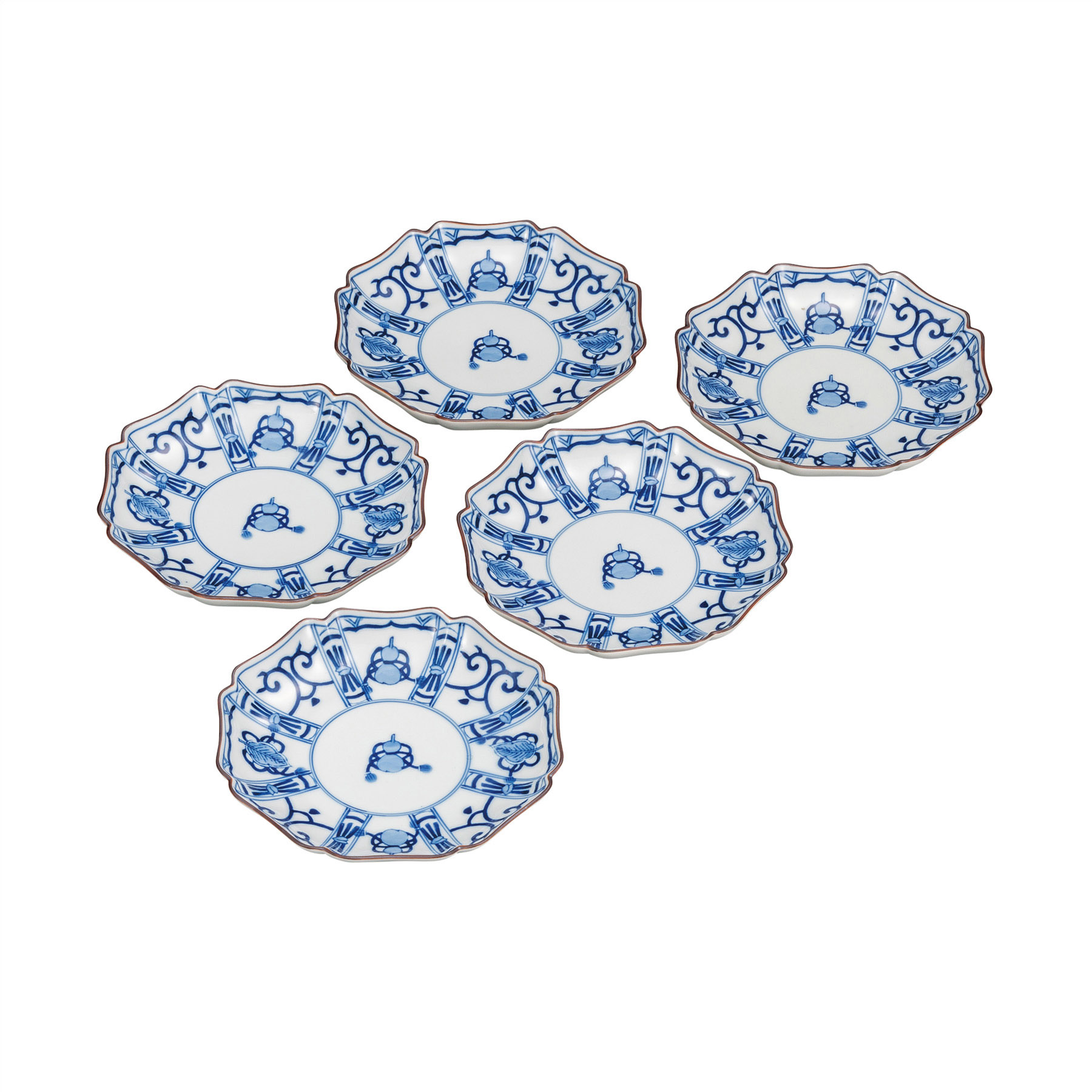 6号皿揃・染付宝尽くし