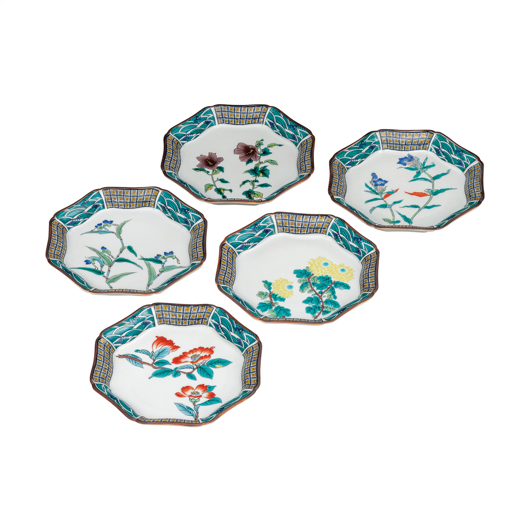 6.5号皿揃・五草花