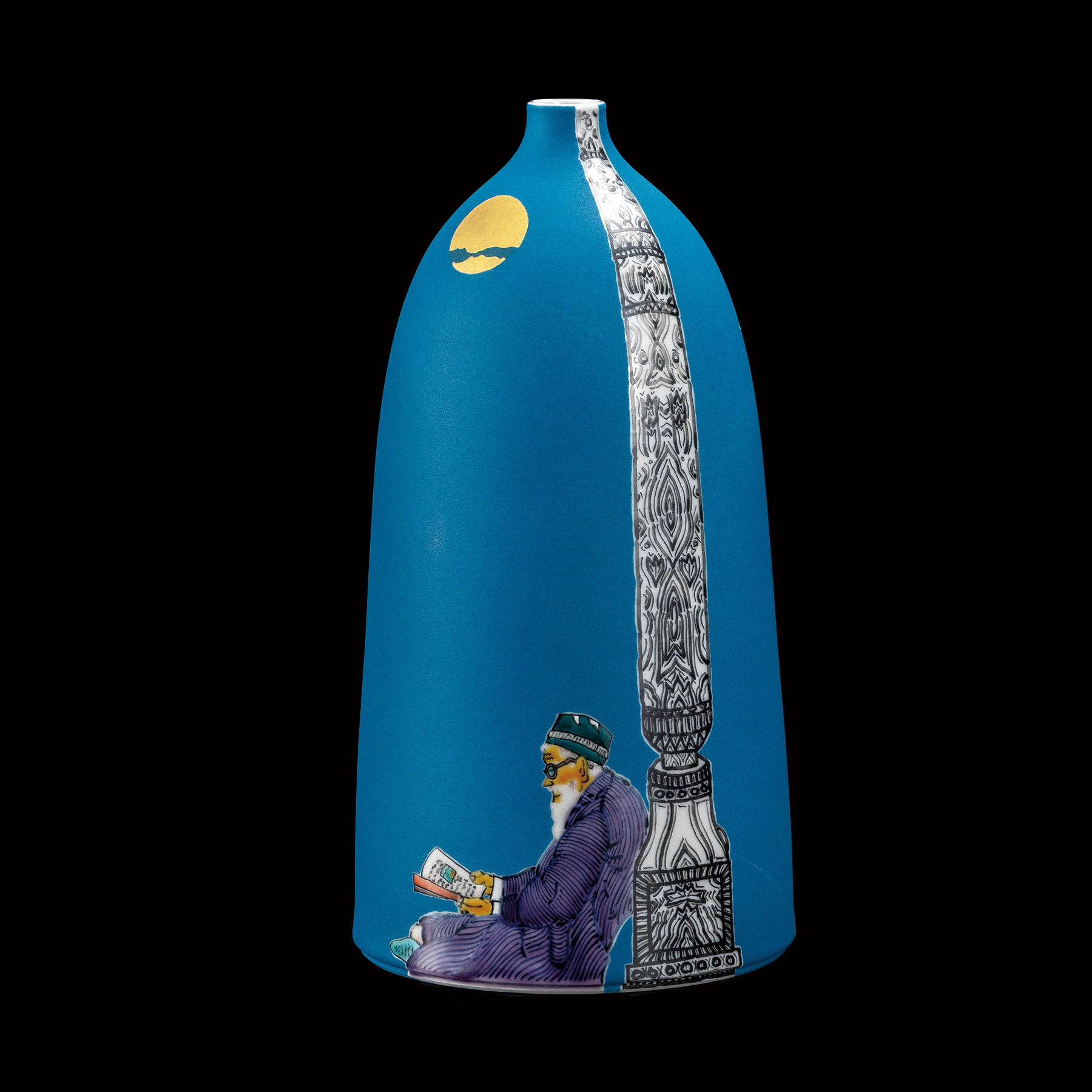 9号花器・色絵遠い日　静日