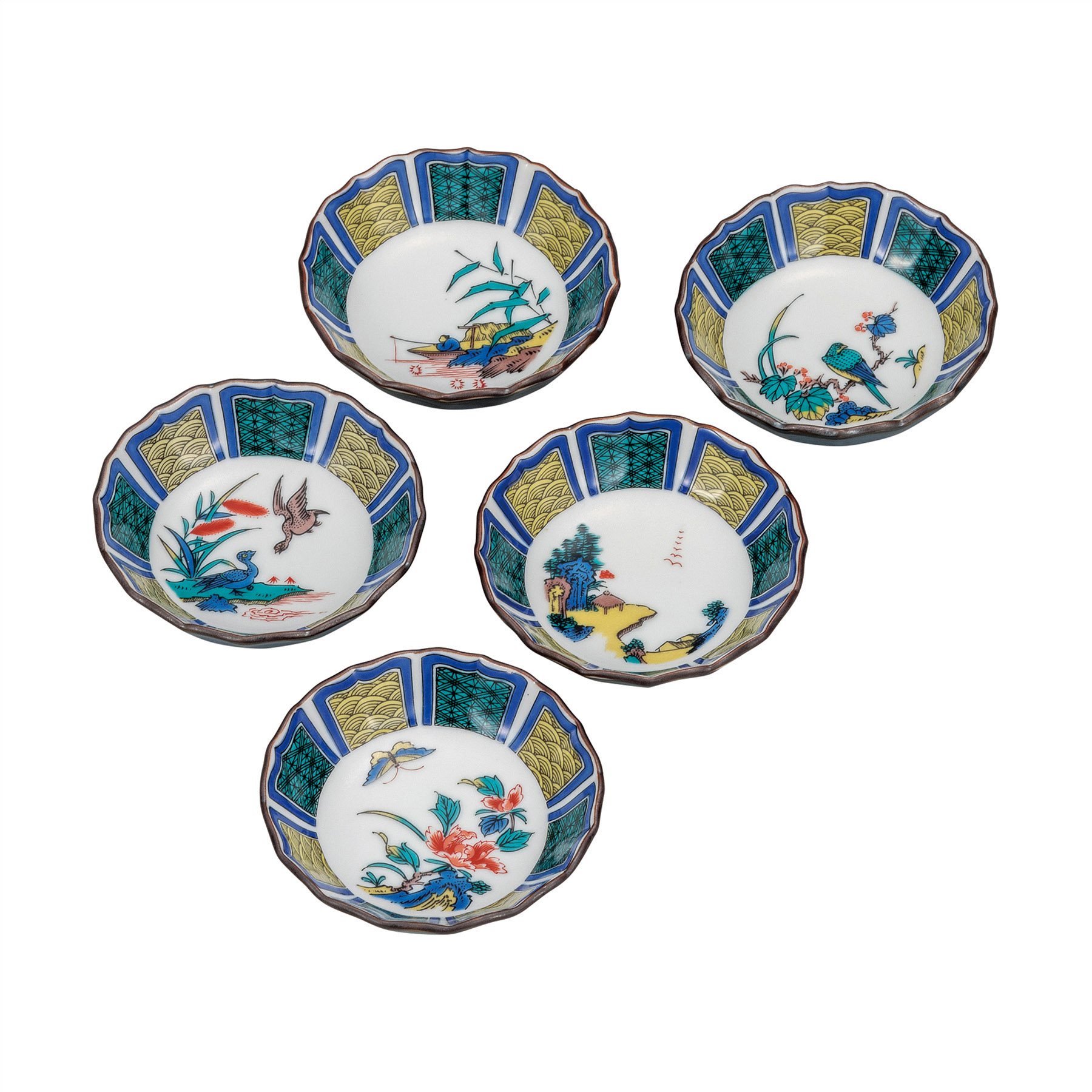 3号小鉢揃・古九谷絵変り