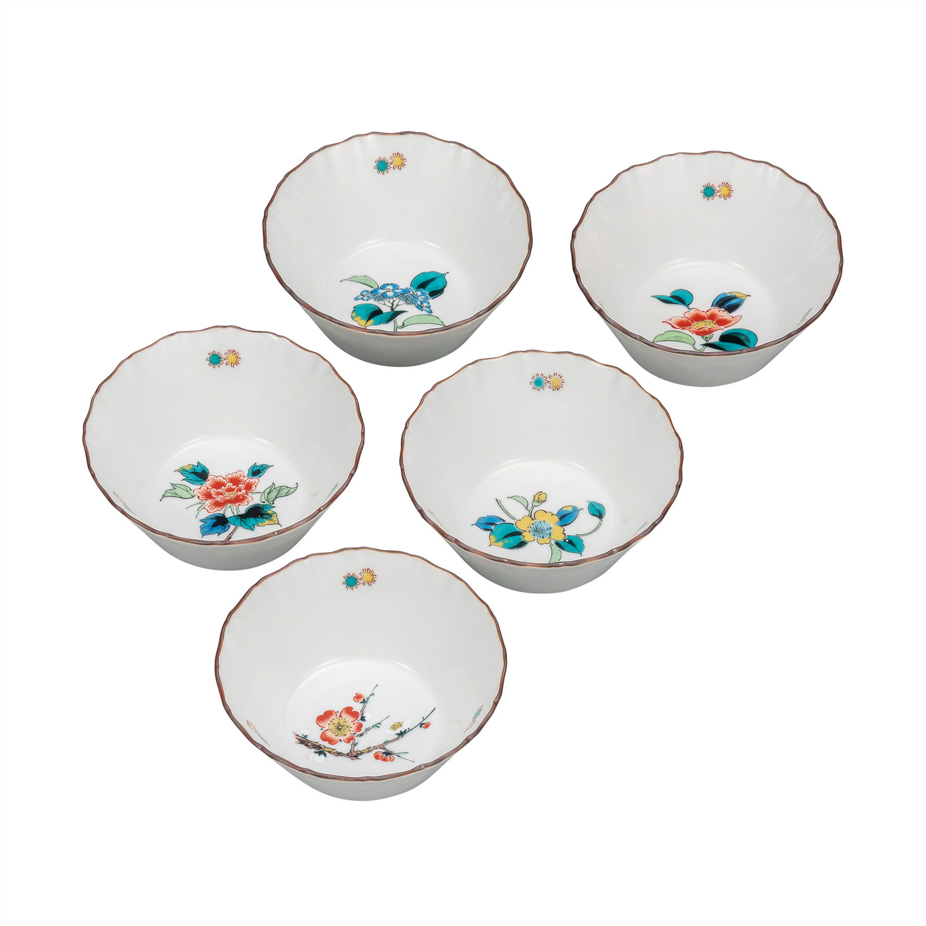 3.5号小鉢揃・草花絵変り