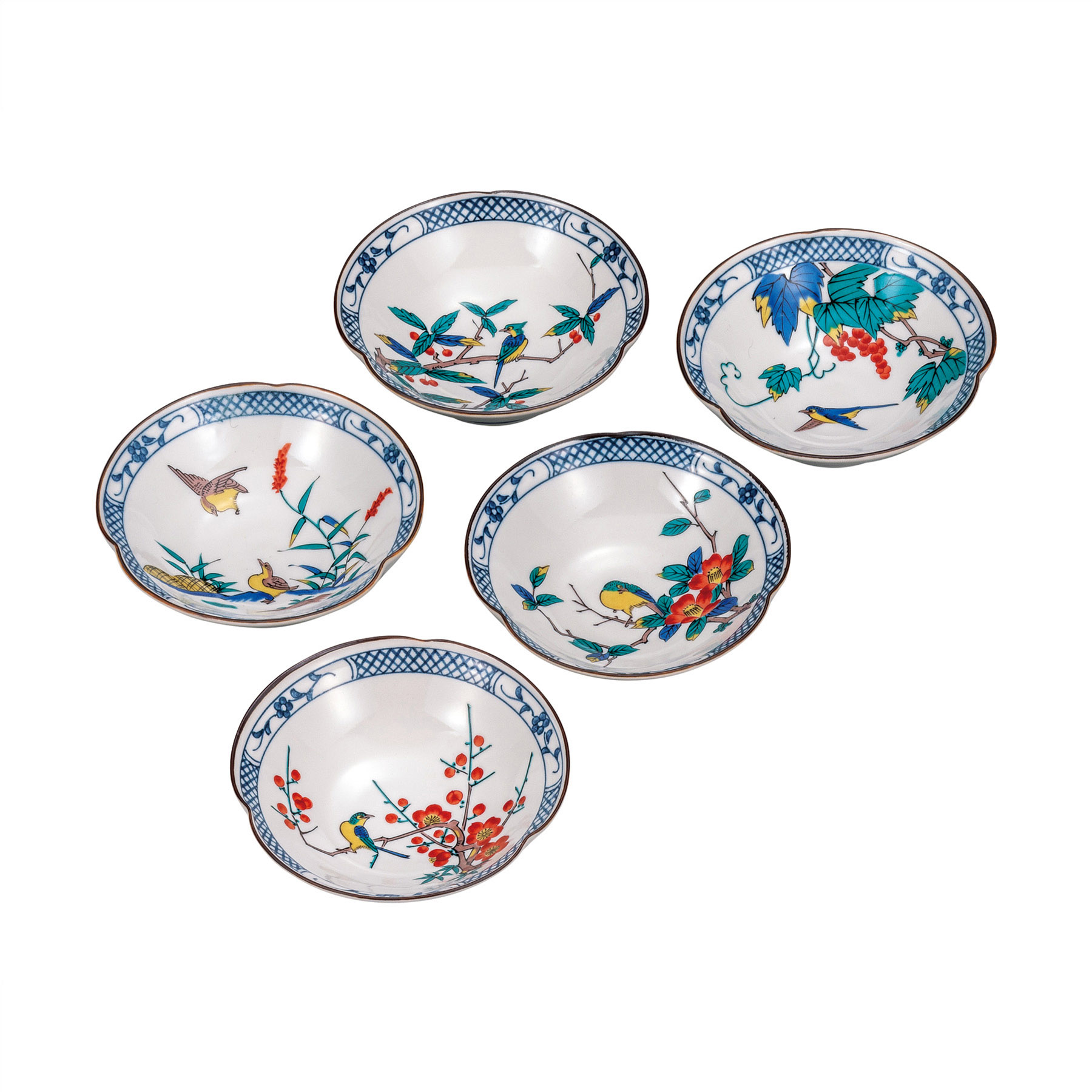 4.5号小鉢揃・花鳥絵変り