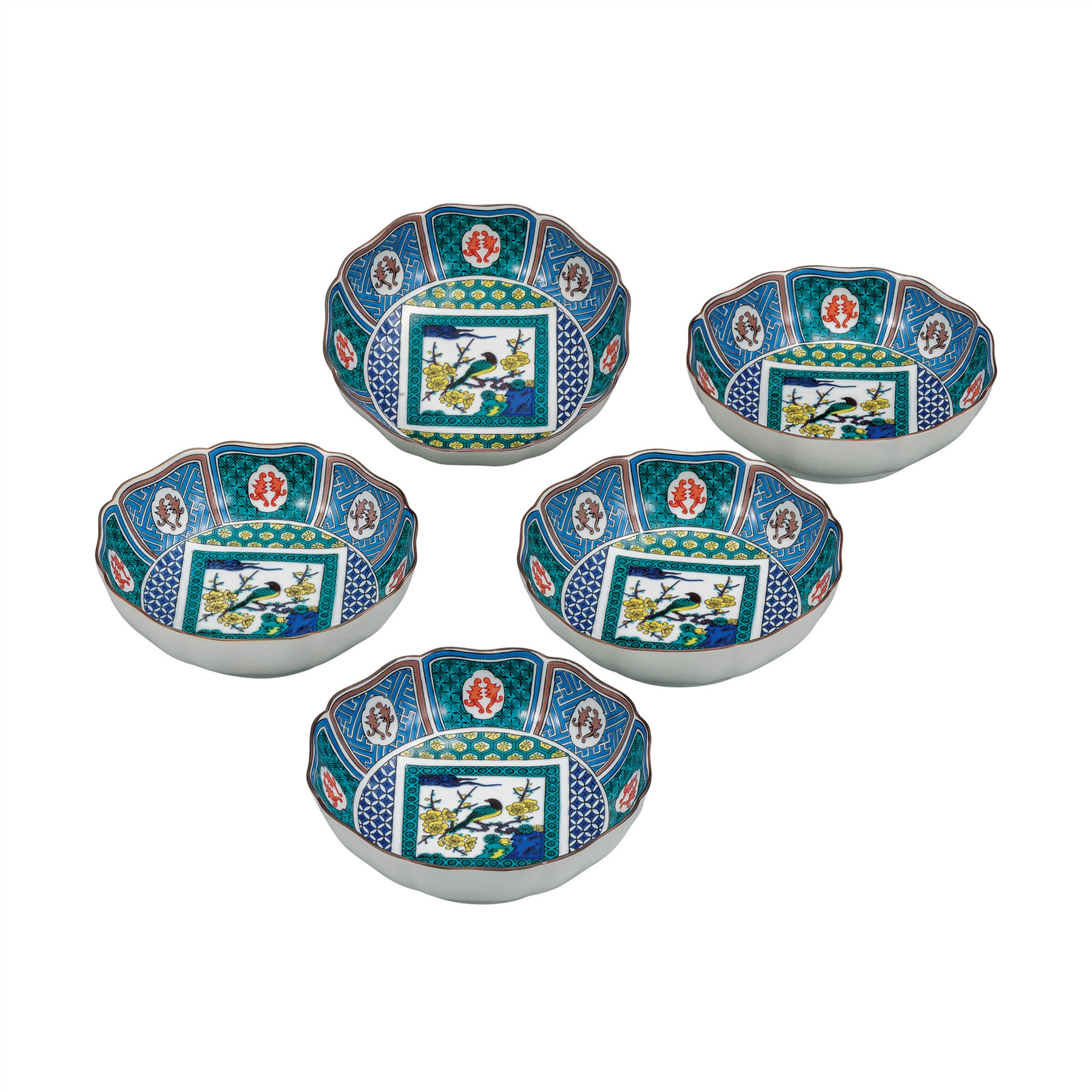 5.2号小鉢揃・古九谷梅に鳥