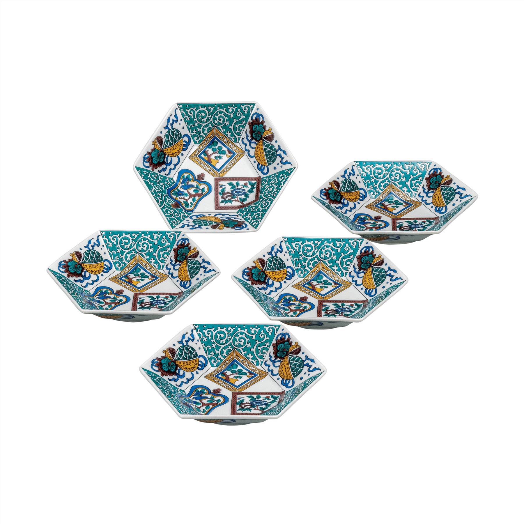 6号小鉢揃・色絵宝紋