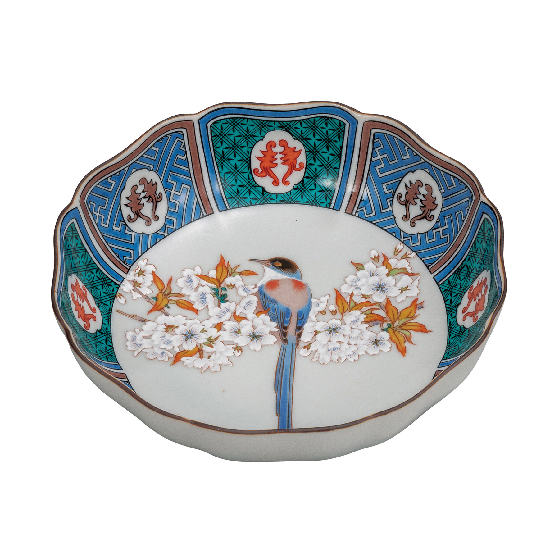 5.2号鉢・古九谷山桜に鳥