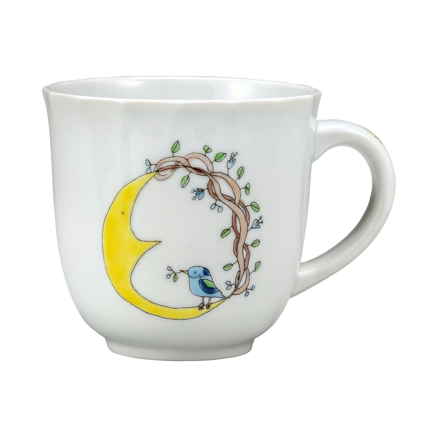 マグカップ・月と鳥　水色