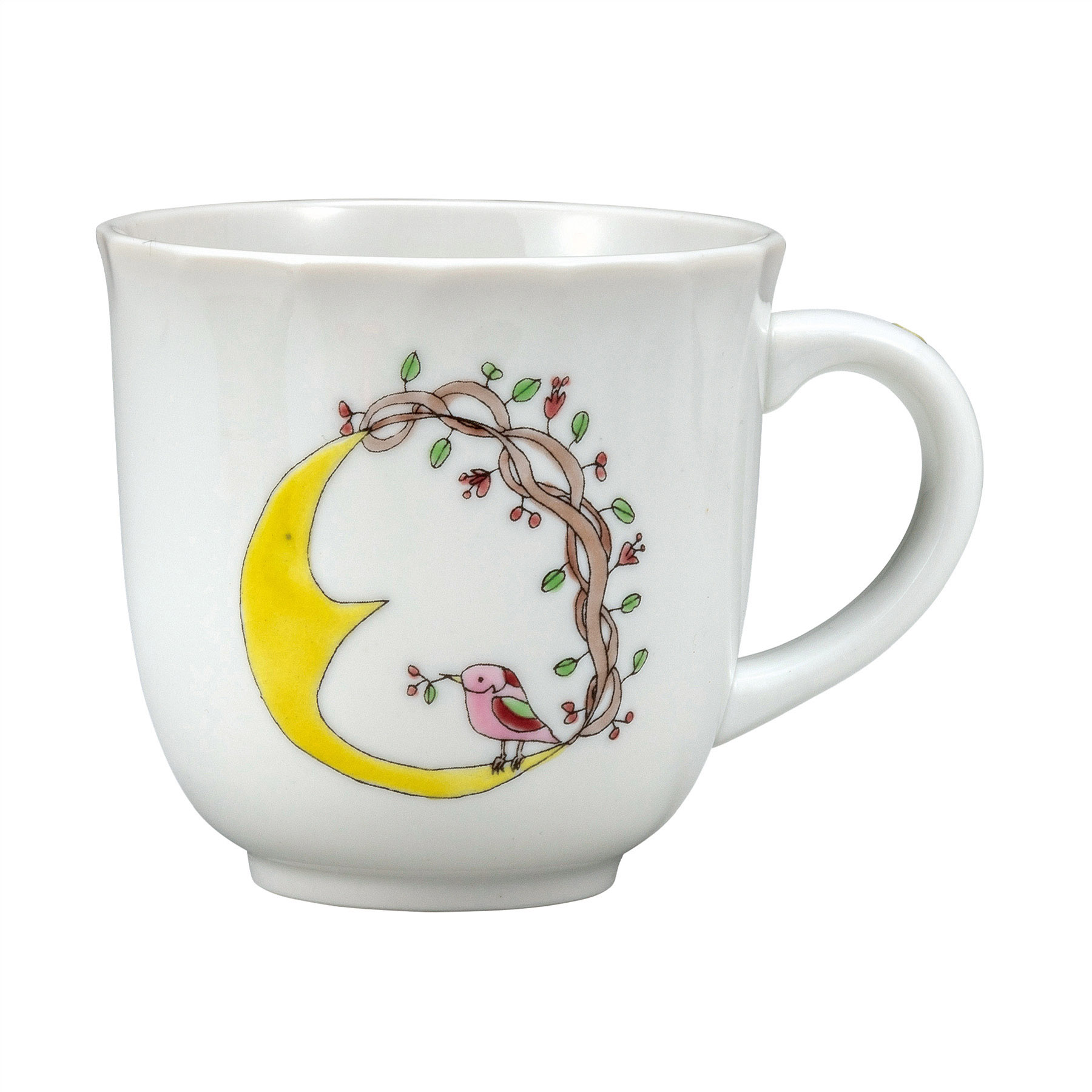 マグカップ・月と鳥　ピンク
