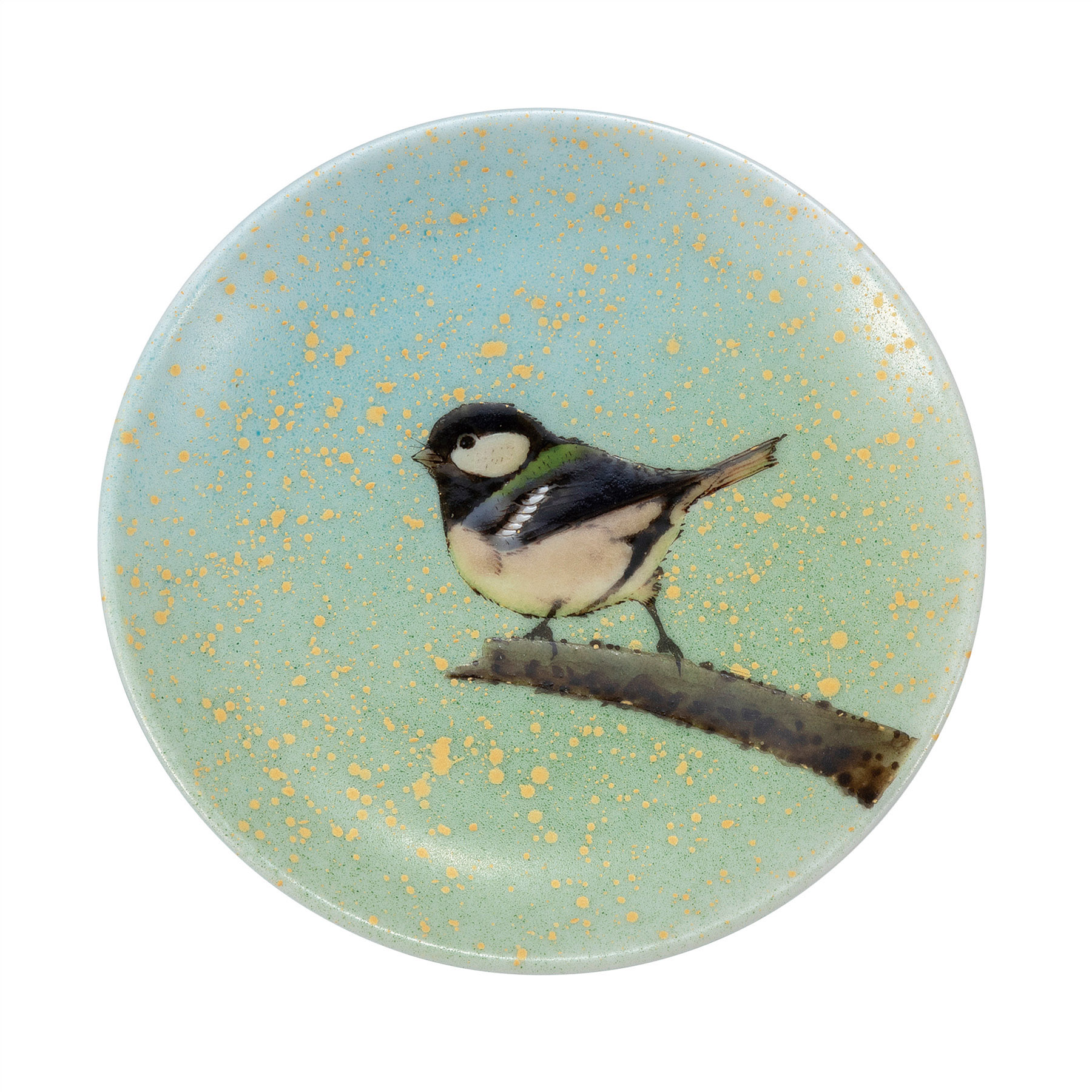 飾香皿・シジュウカラ（皿立付）