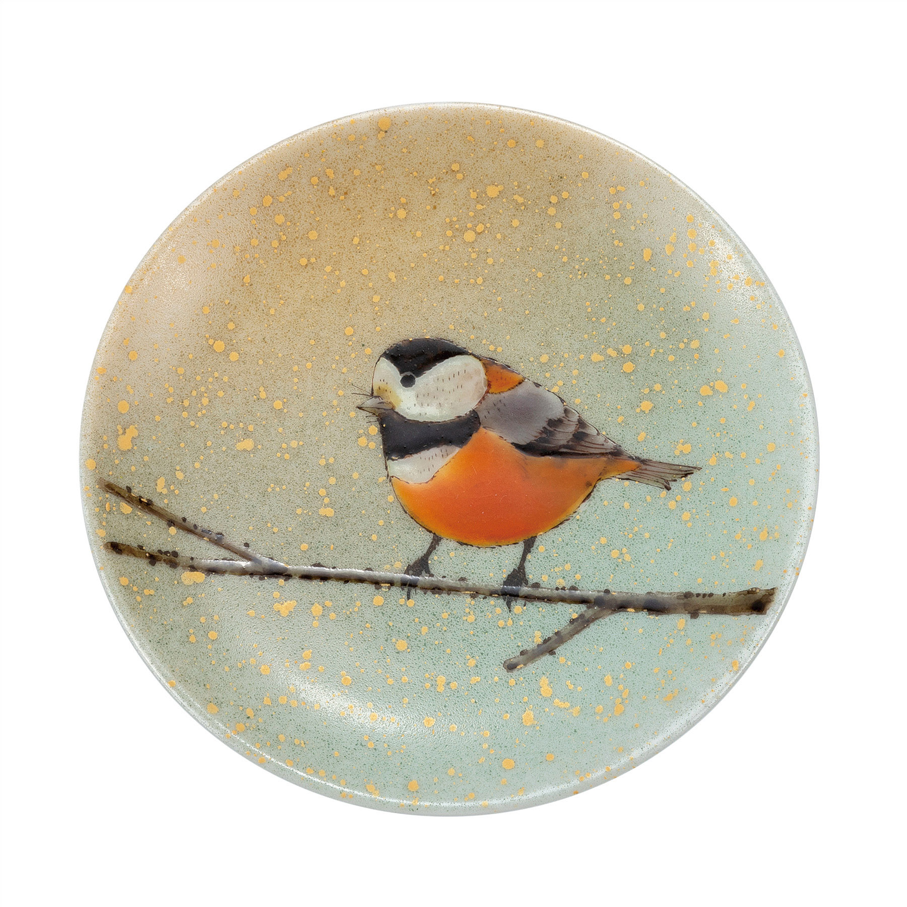 飾香皿・ヤマガラ（皿立付）