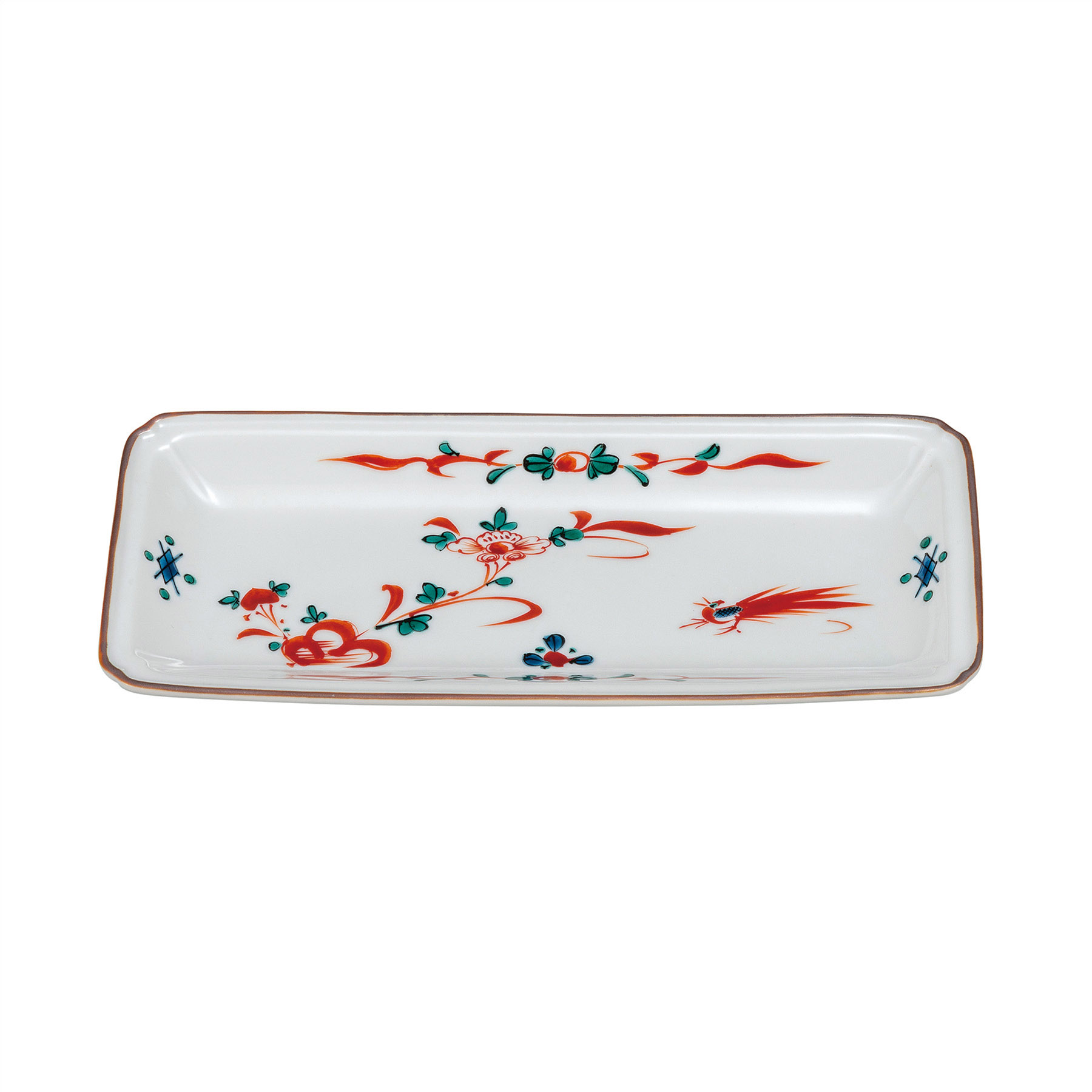 8号長皿・呉須赤絵