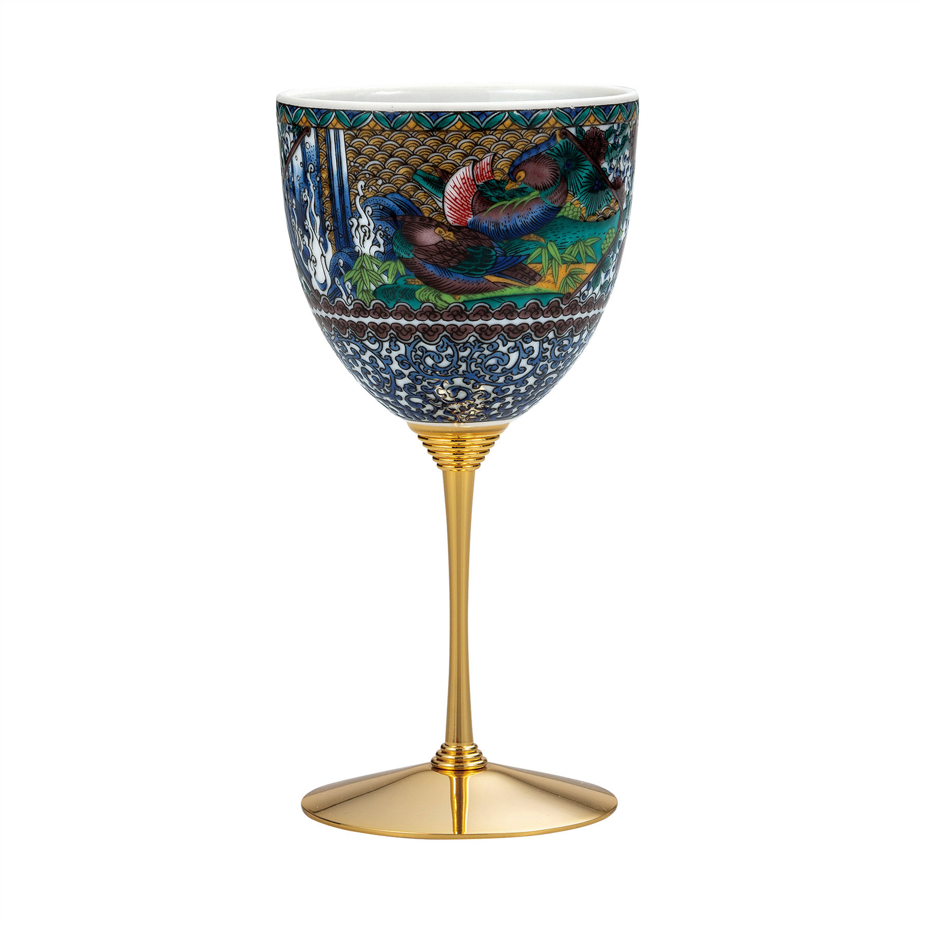 ワインカップ・古九谷花鳥