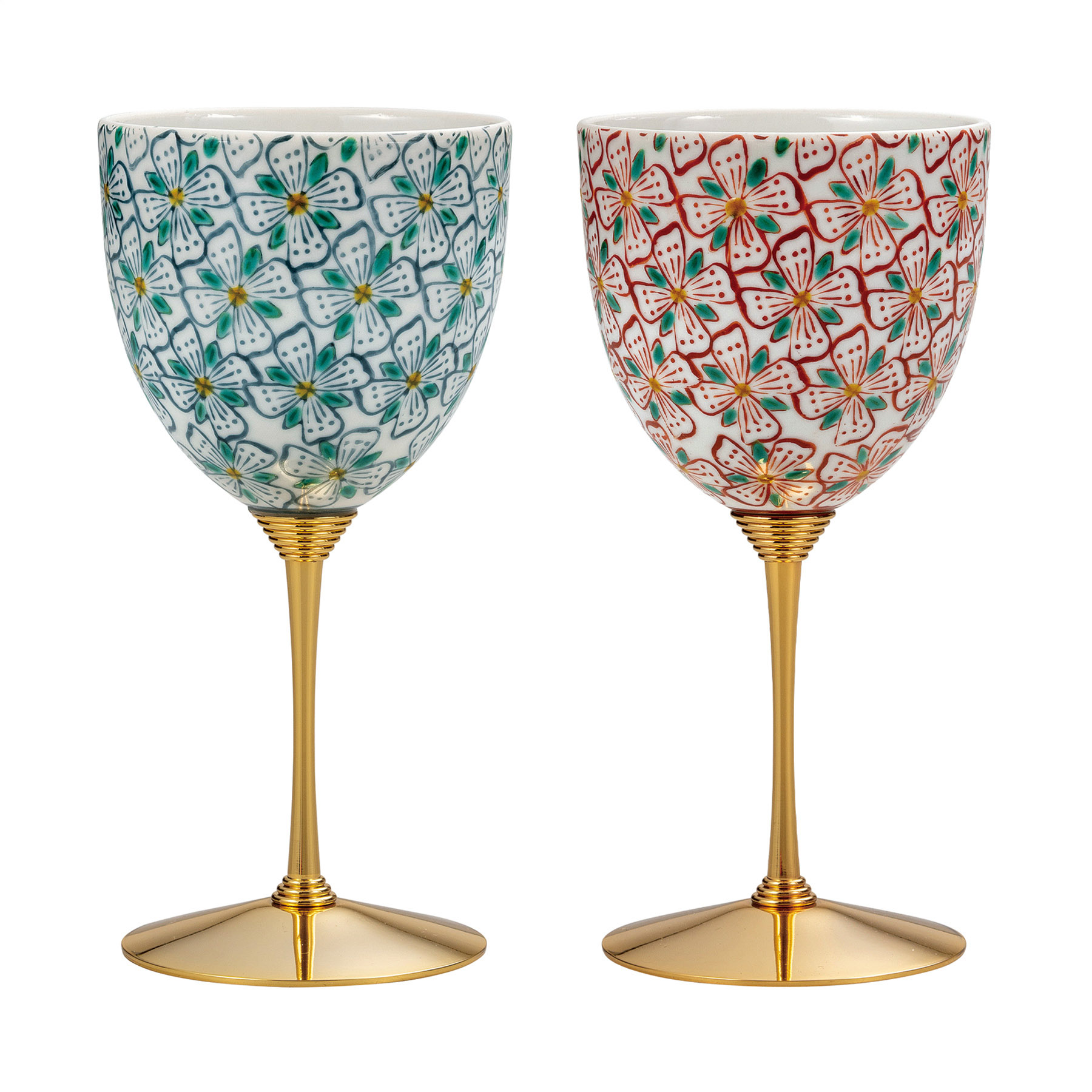 ペアワインカップ・花紋