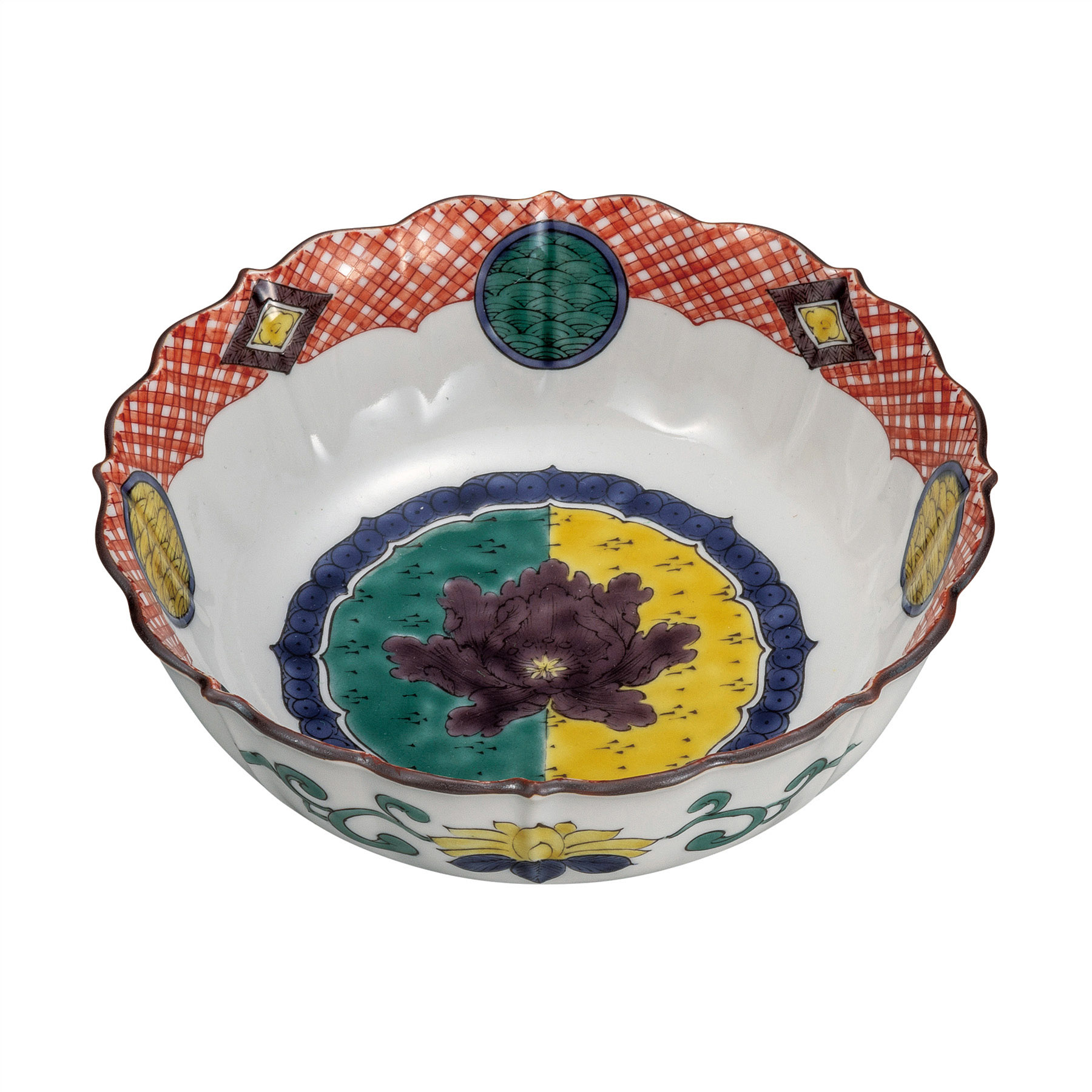 6号鉢・色絵牡丹文