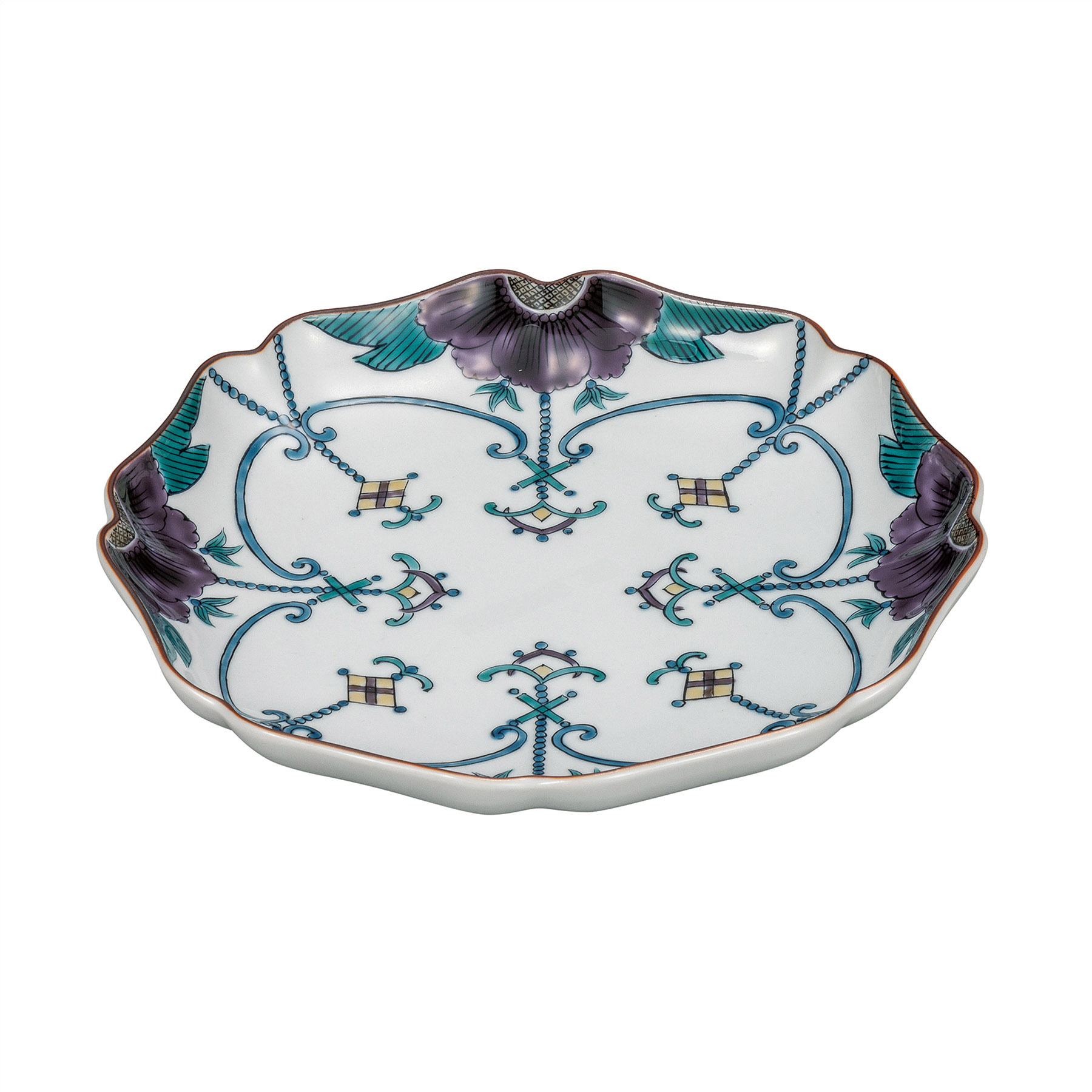 7号皿・色絵瓔珞手