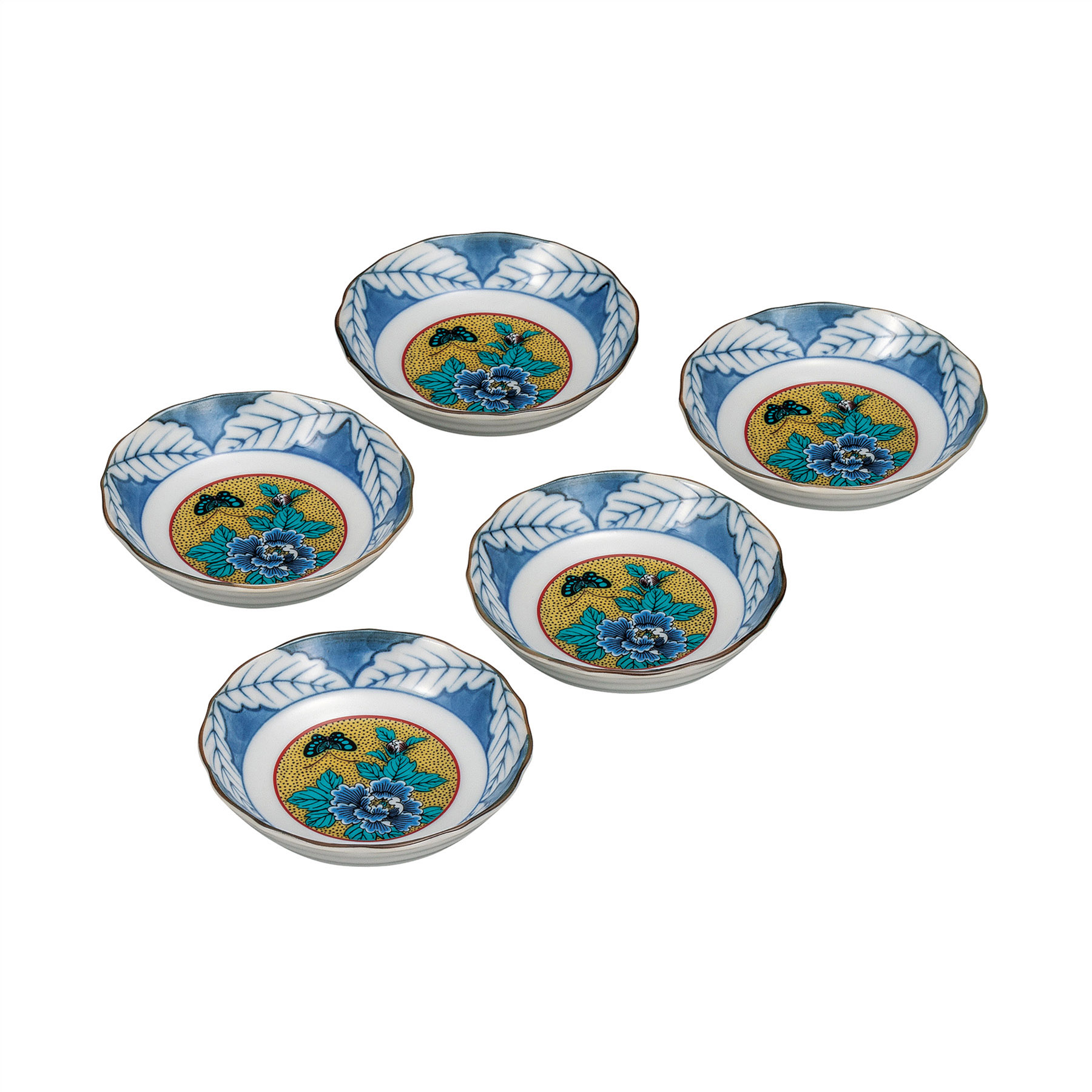 3.2号皿揃・吉田屋牡丹