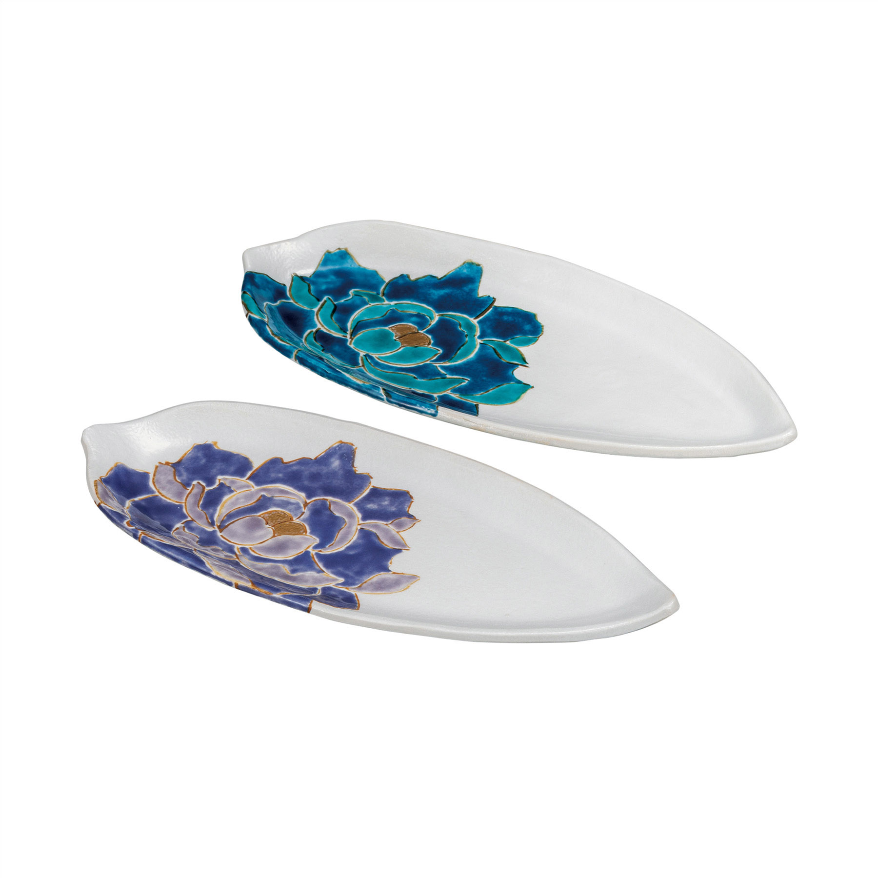 10号ペア皿・牡丹図