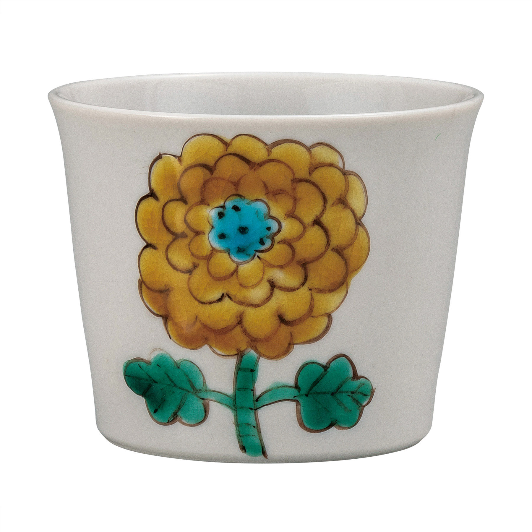 そば猪口・花紋黄