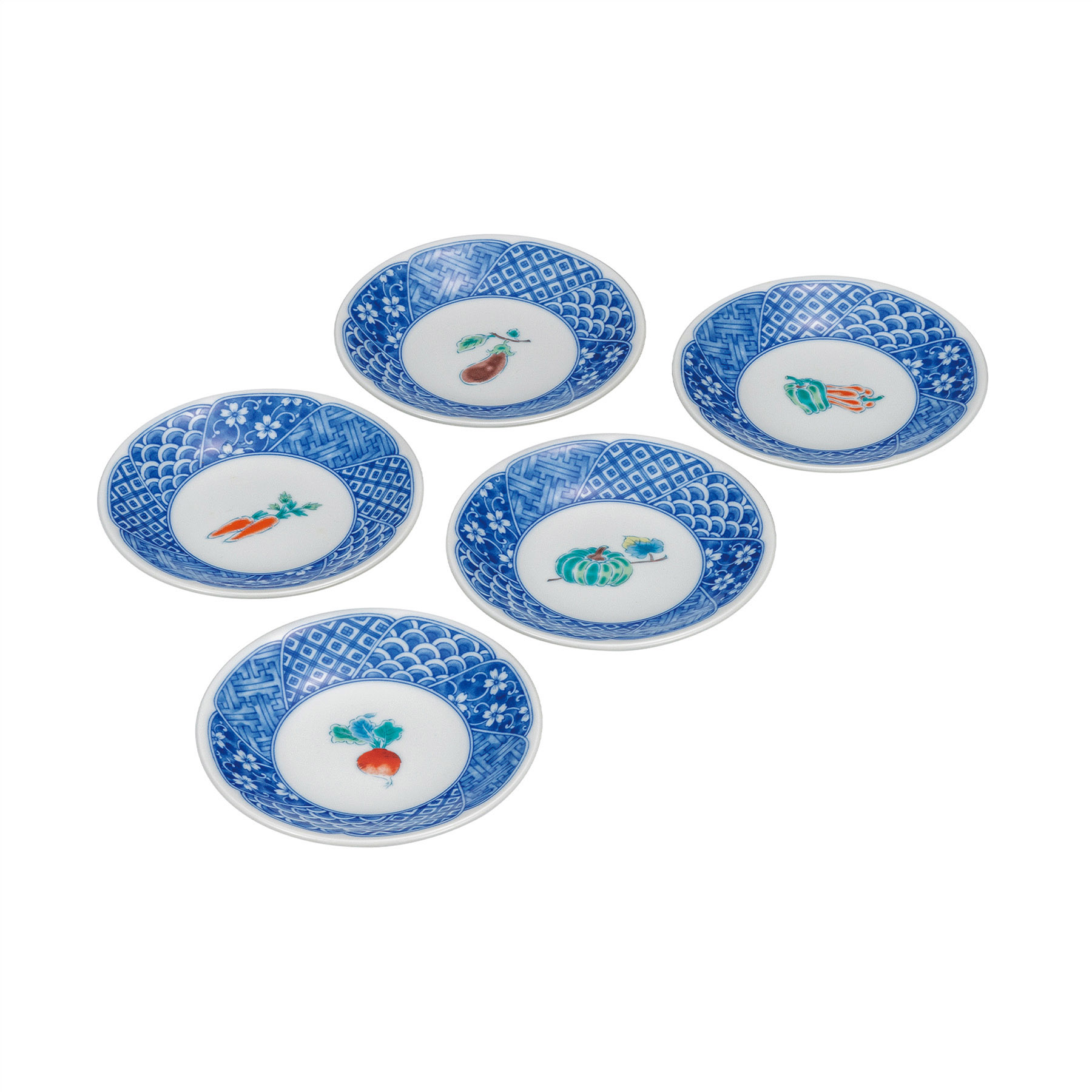 4.5号皿揃・野菜絵変り