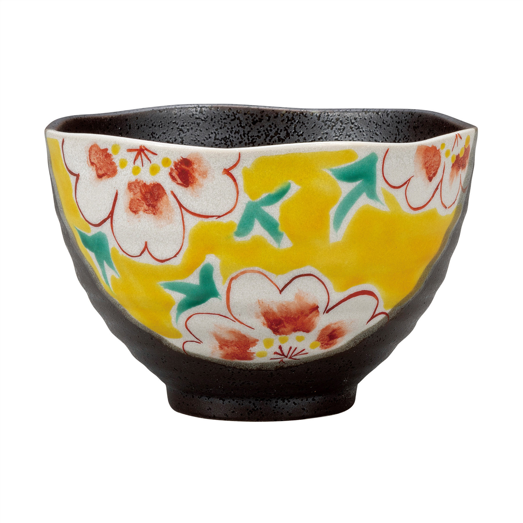 茶漬碗・花紋（黄色）