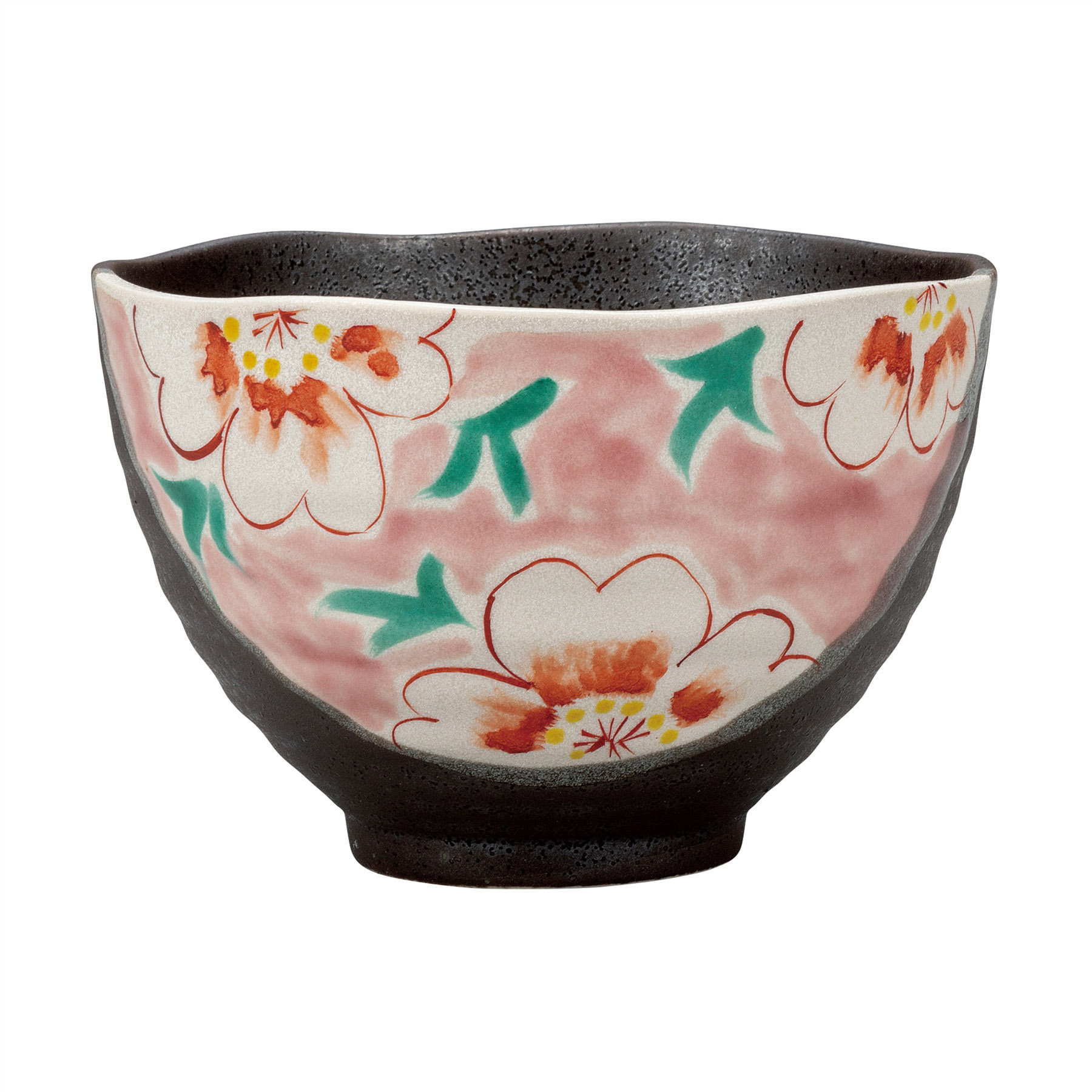 茶漬碗・花紋（ピンク）