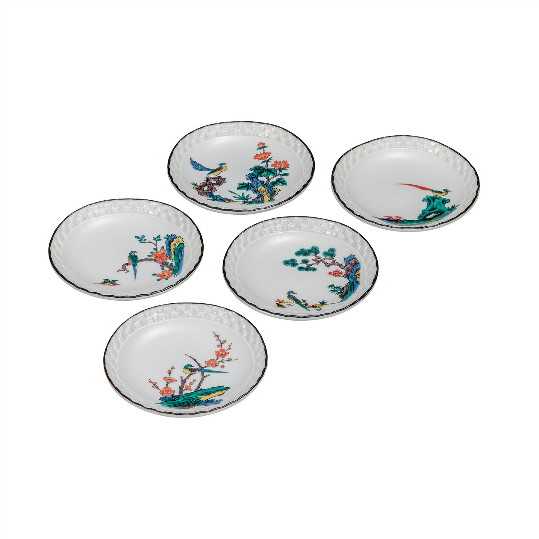 4.5号皿揃・古九谷花鳥