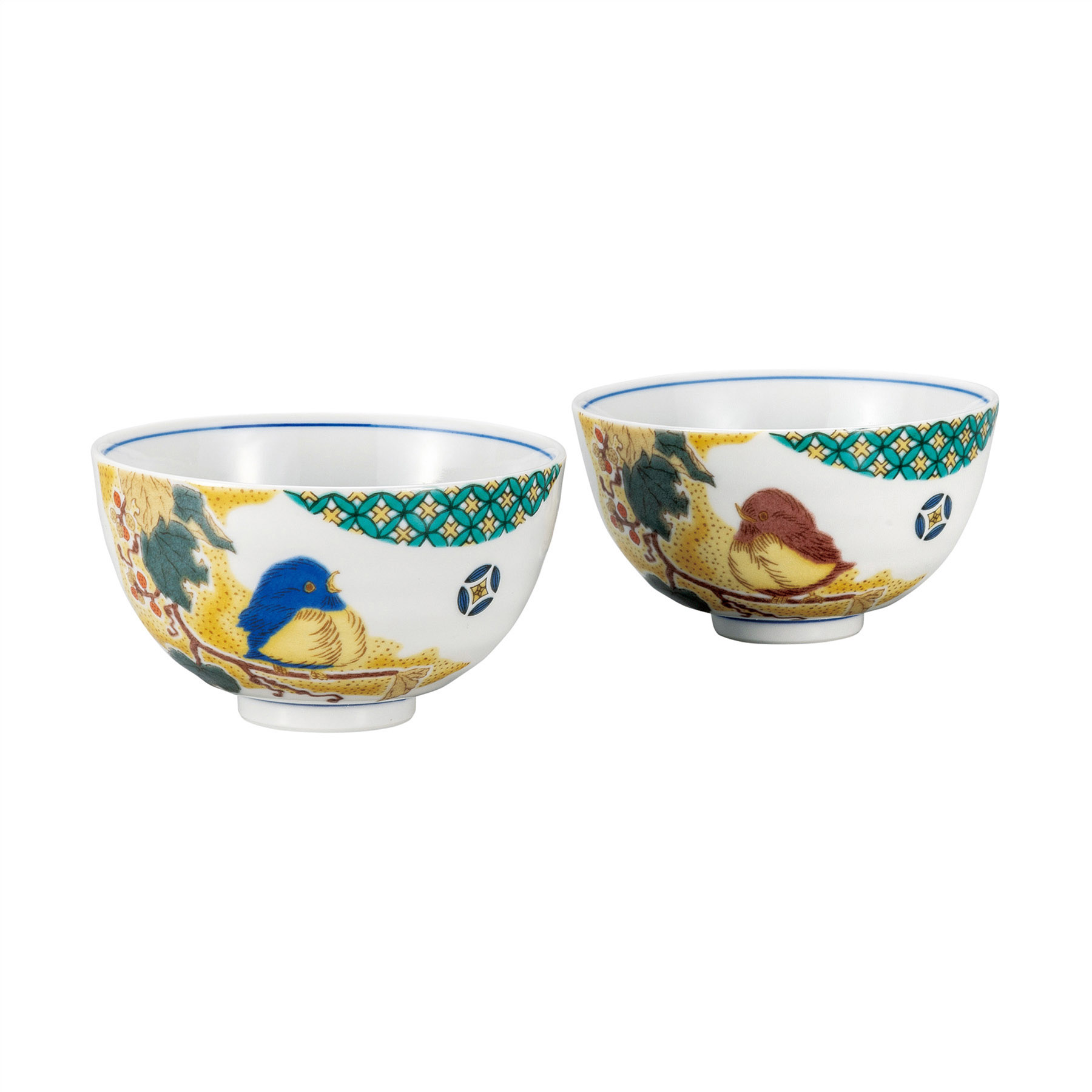 組飯碗・小紋吉田屋雀