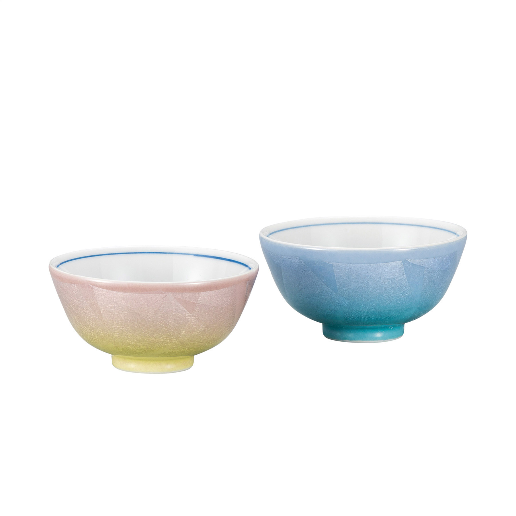 組飯碗・二色銀彩