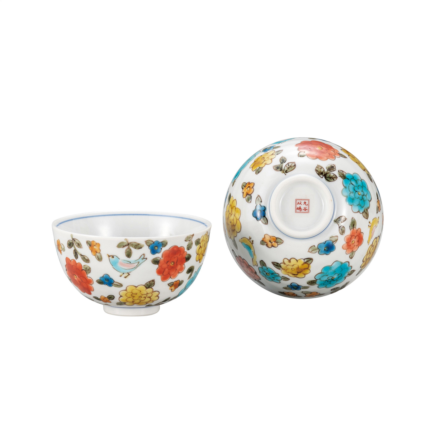 組飯碗・花鳥