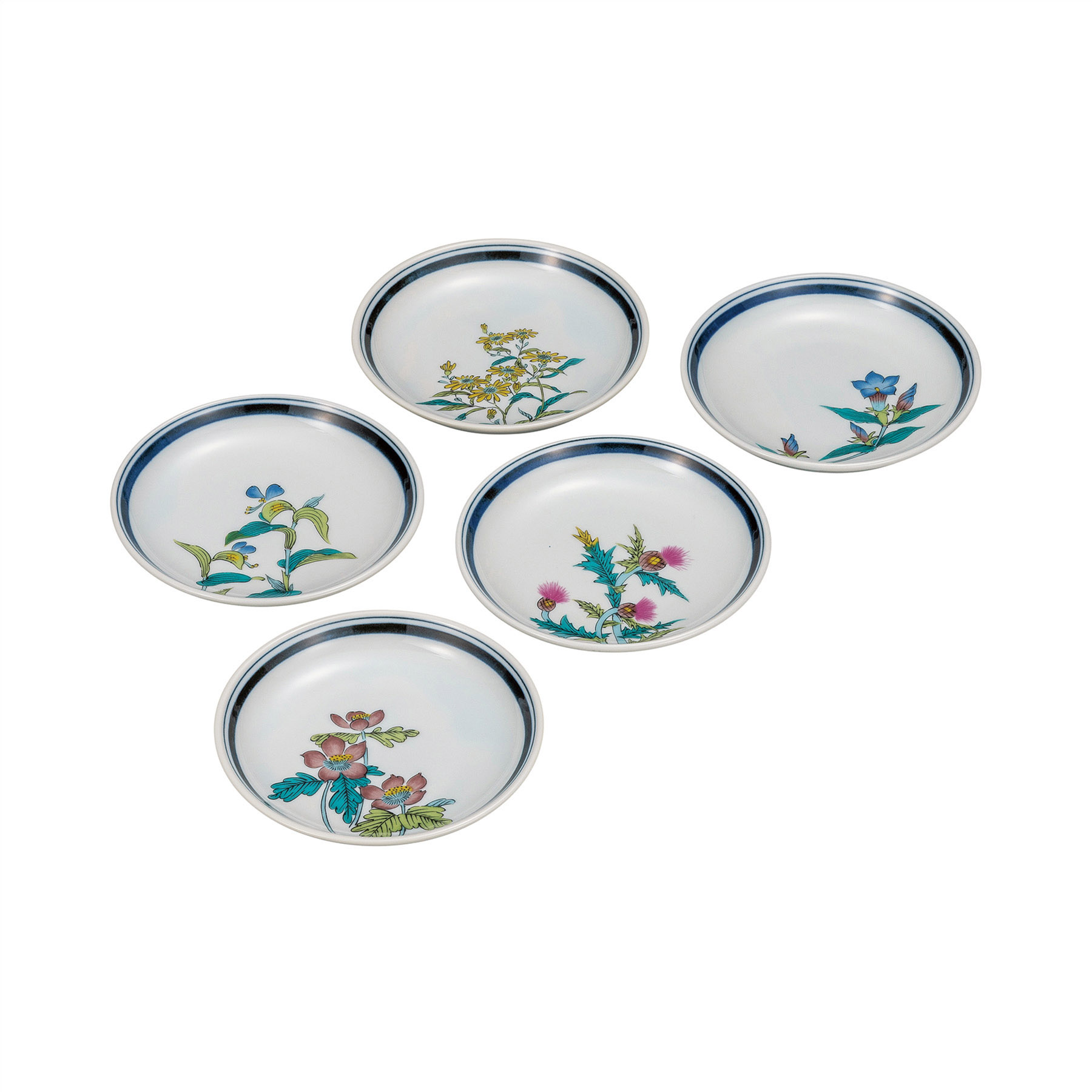 4.5号皿揃・草花絵変り