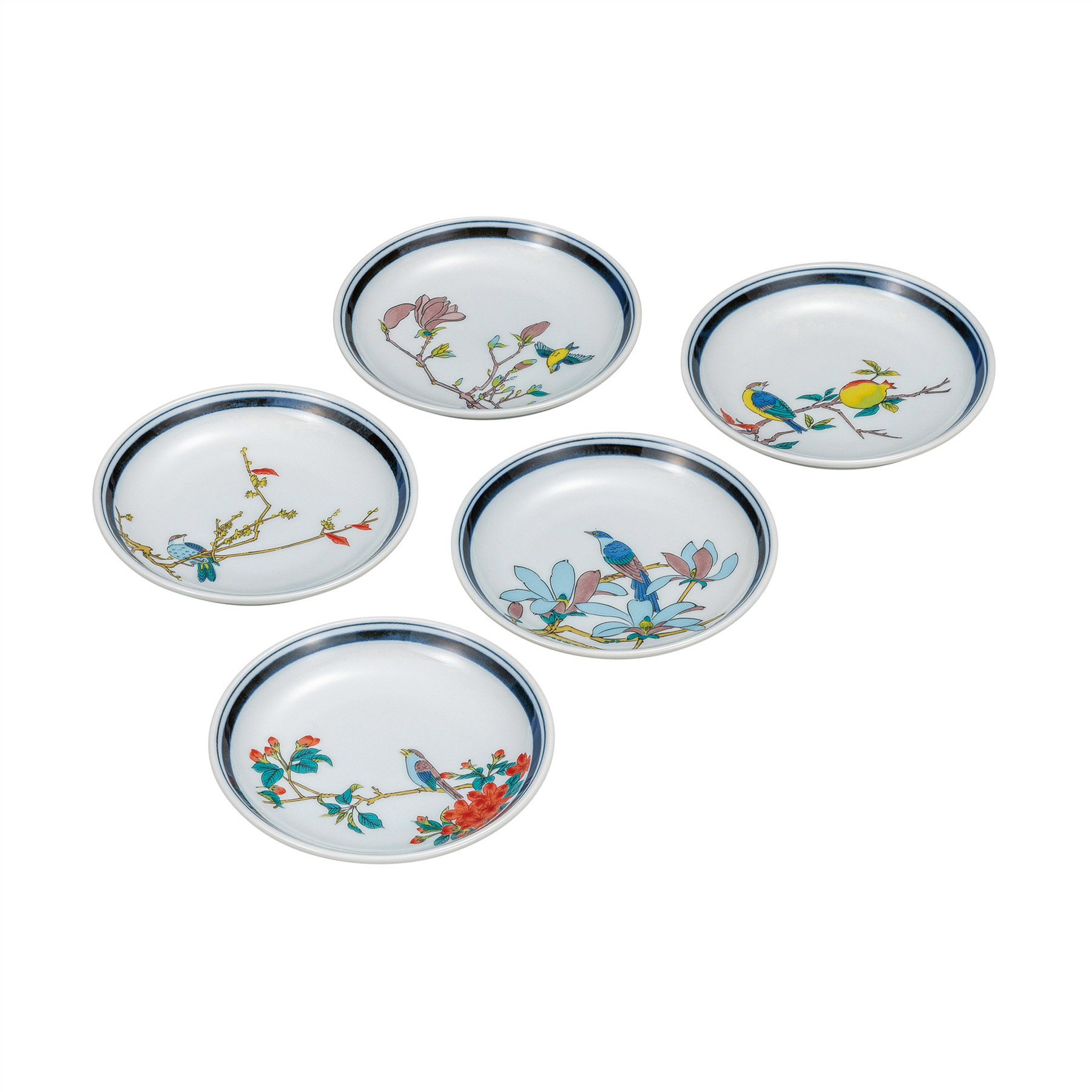 4.5号皿揃・花鳥絵変り